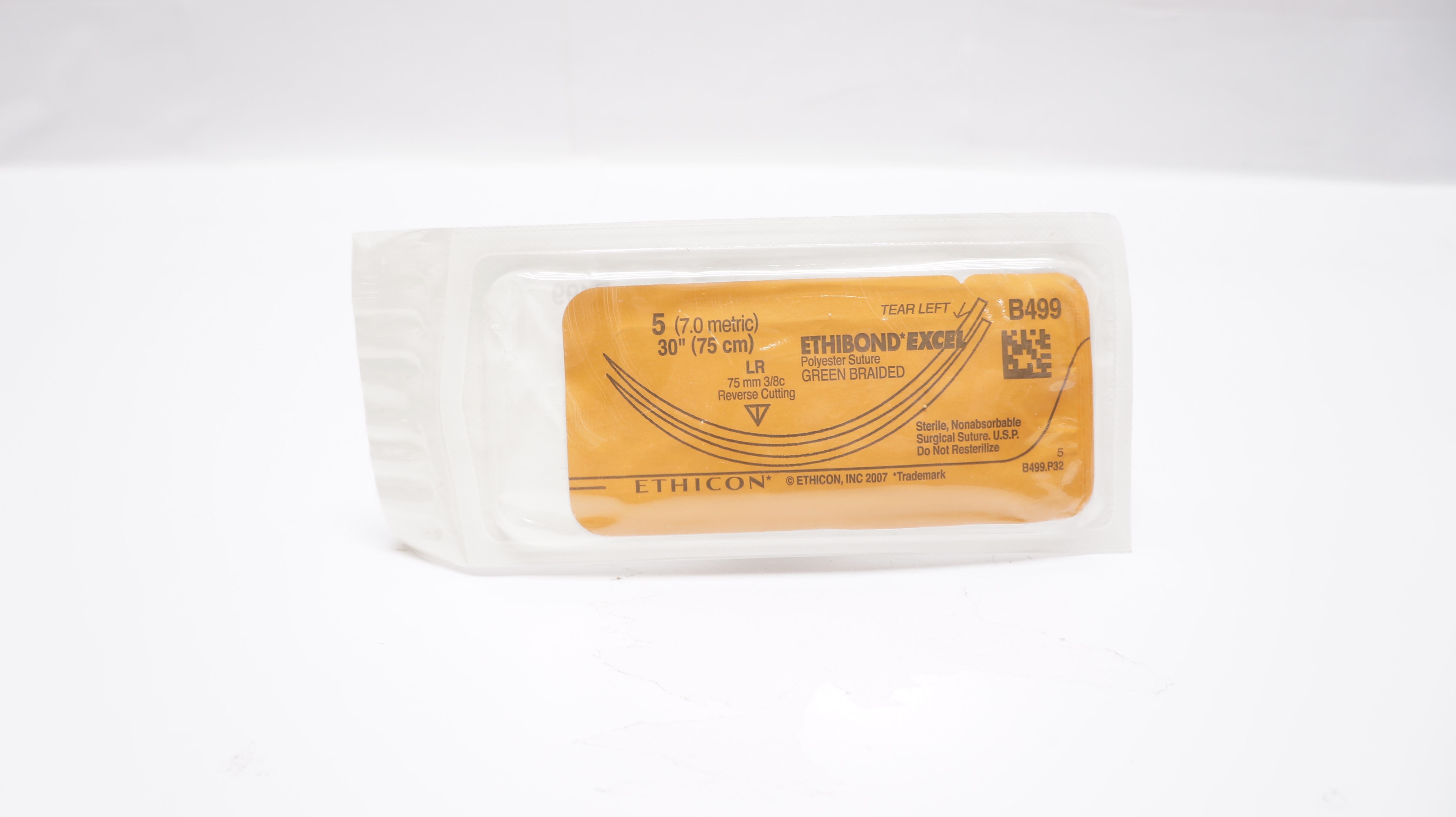 Ethicon B499 5 Ethibond Excel, LR, 75mm 3/8c Reverse Cutting, 30inch