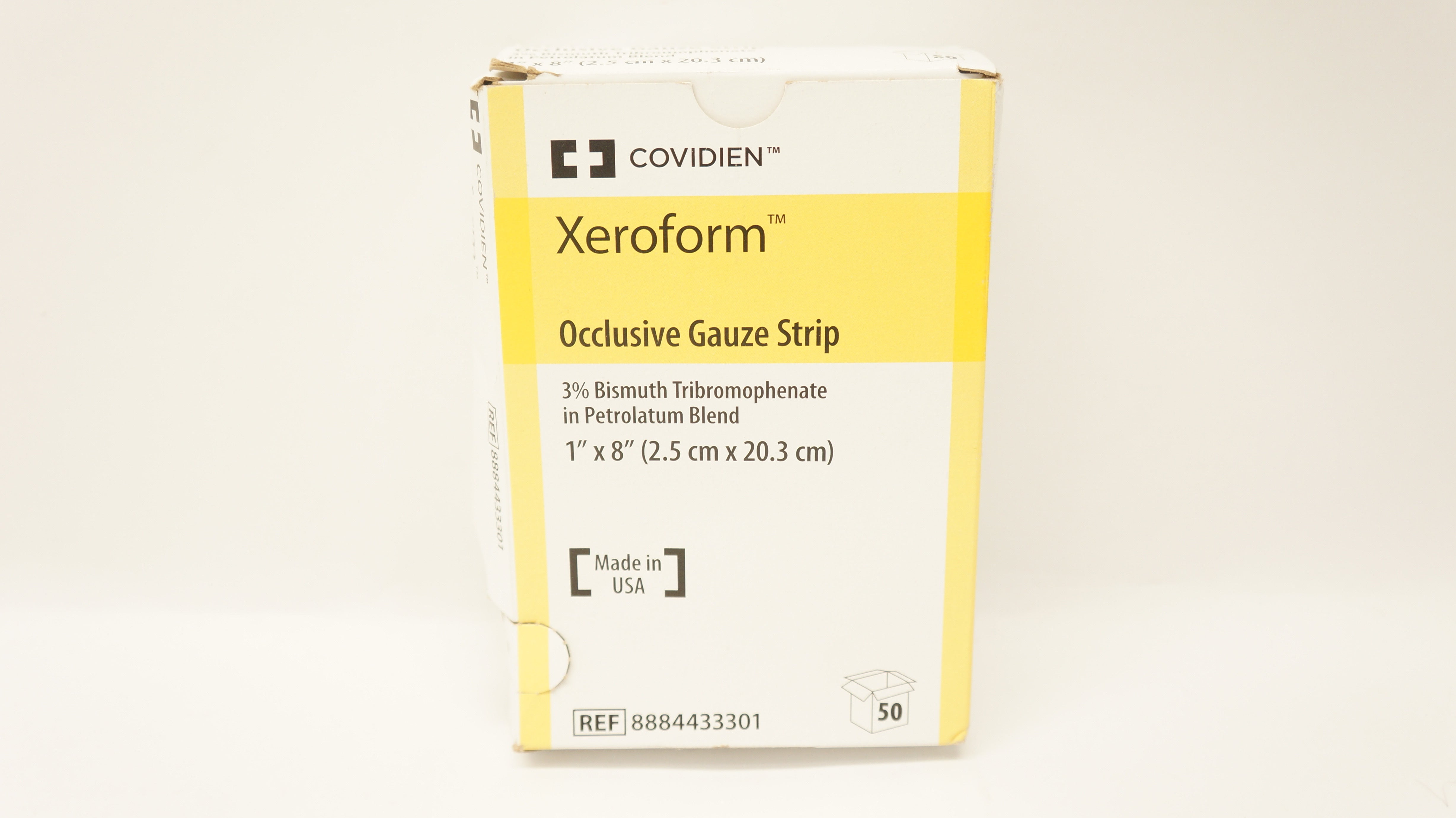 Covidien 8884433301 Xeroform Occlusive Gauze Strip 3% Bismuth 1x8in(x)-Box of 50