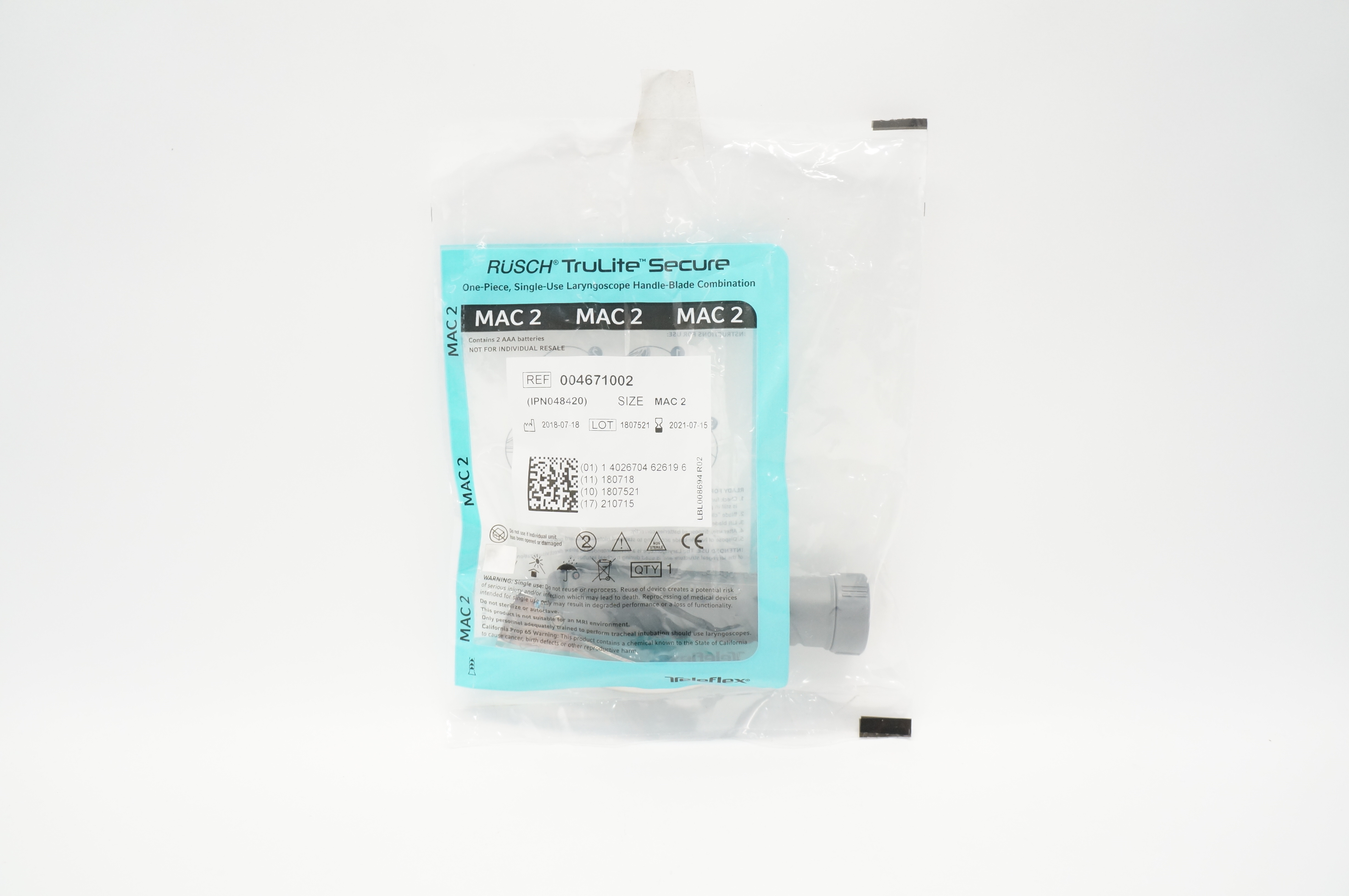 Teleflex 004671002 Rusch TruLite Secure Laryngoscope Handle-Bande, Mac 2 (x)