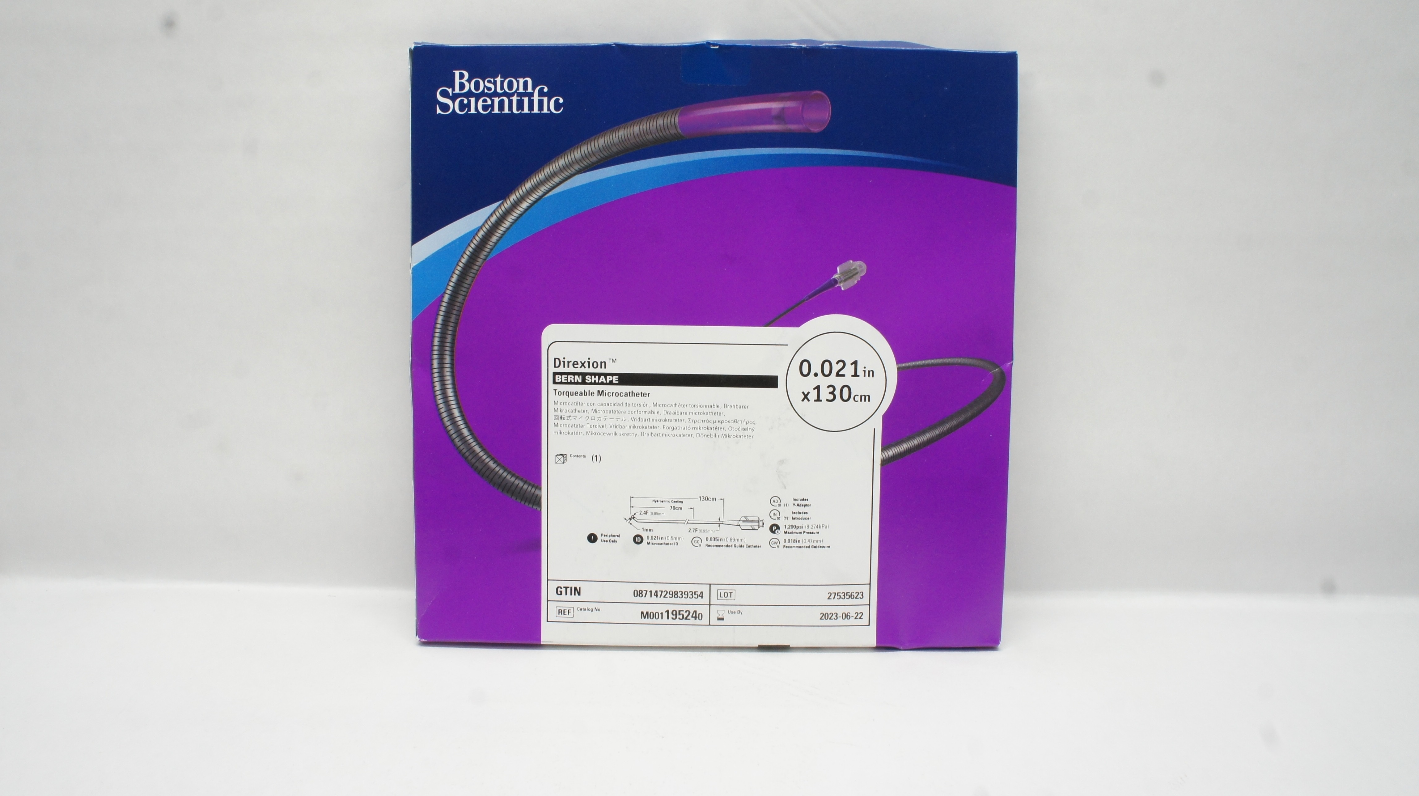 Boston Scientific 19524 Direxion Torqueable Microcath. 0.021 inch x 130 cm (x)