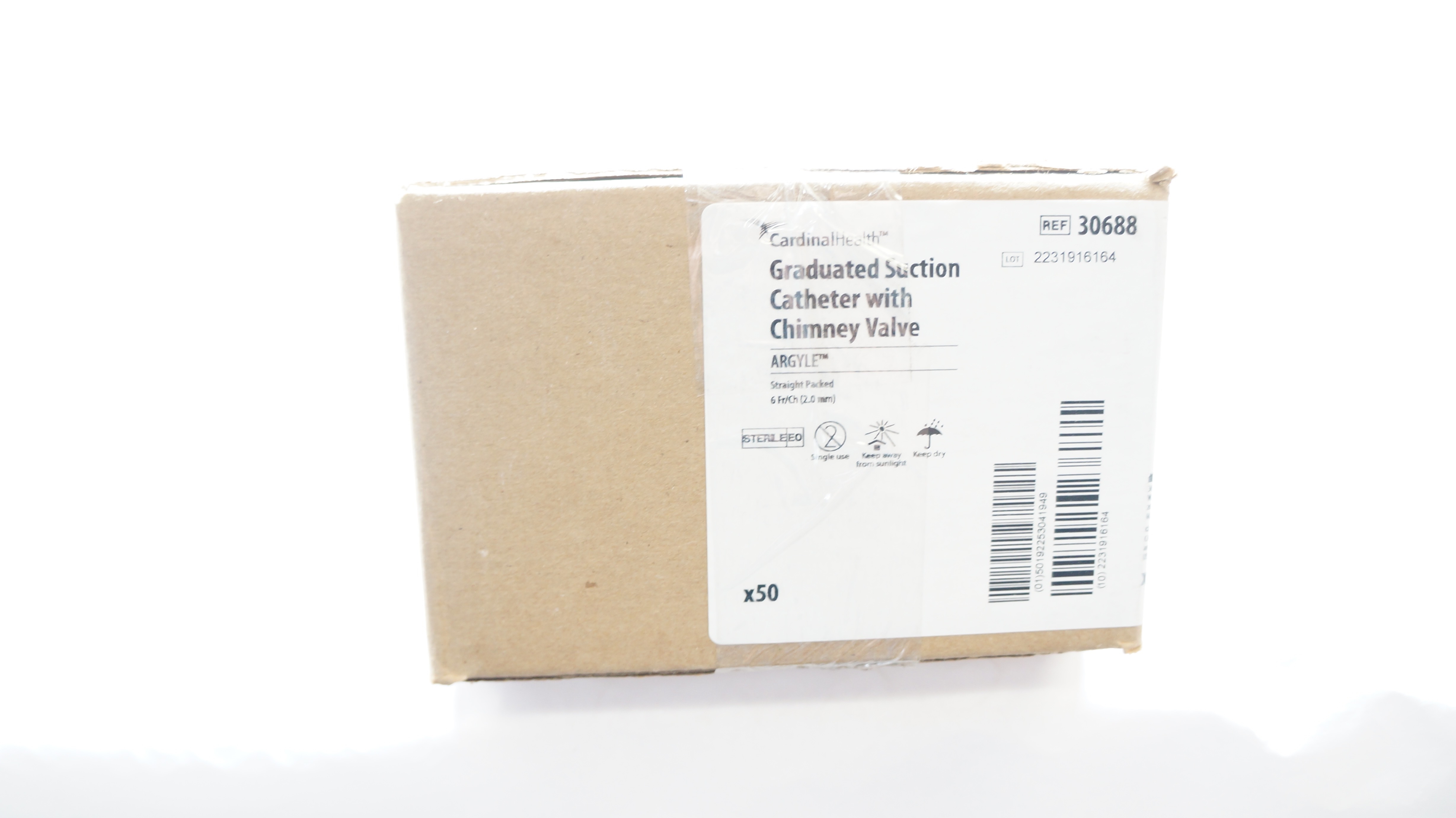 Cardinal Health 30688 Argyle Graduated Suction Cath. w/Valve 6Fr/Ch - Case of 32