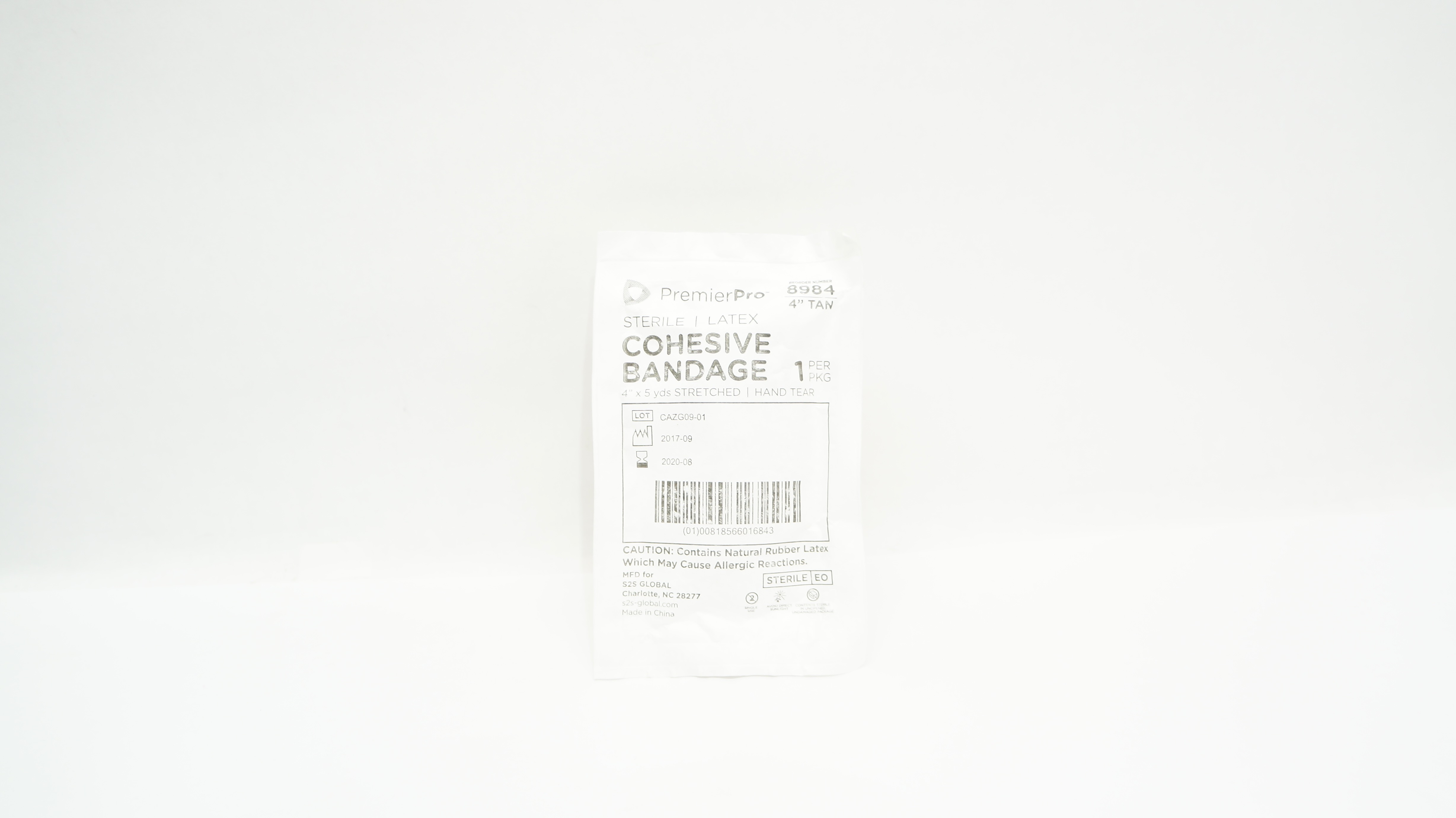 S2S Global 8984 PremierPro Cohesive Bandage Hand Tear Stretched 4inch x 5yds (x)