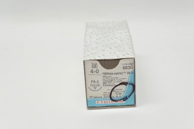 Ethicon 683G 4-0 PERMA-HAND SILK, FS-2, 19mm 3/8c, 18inch - Box of 12