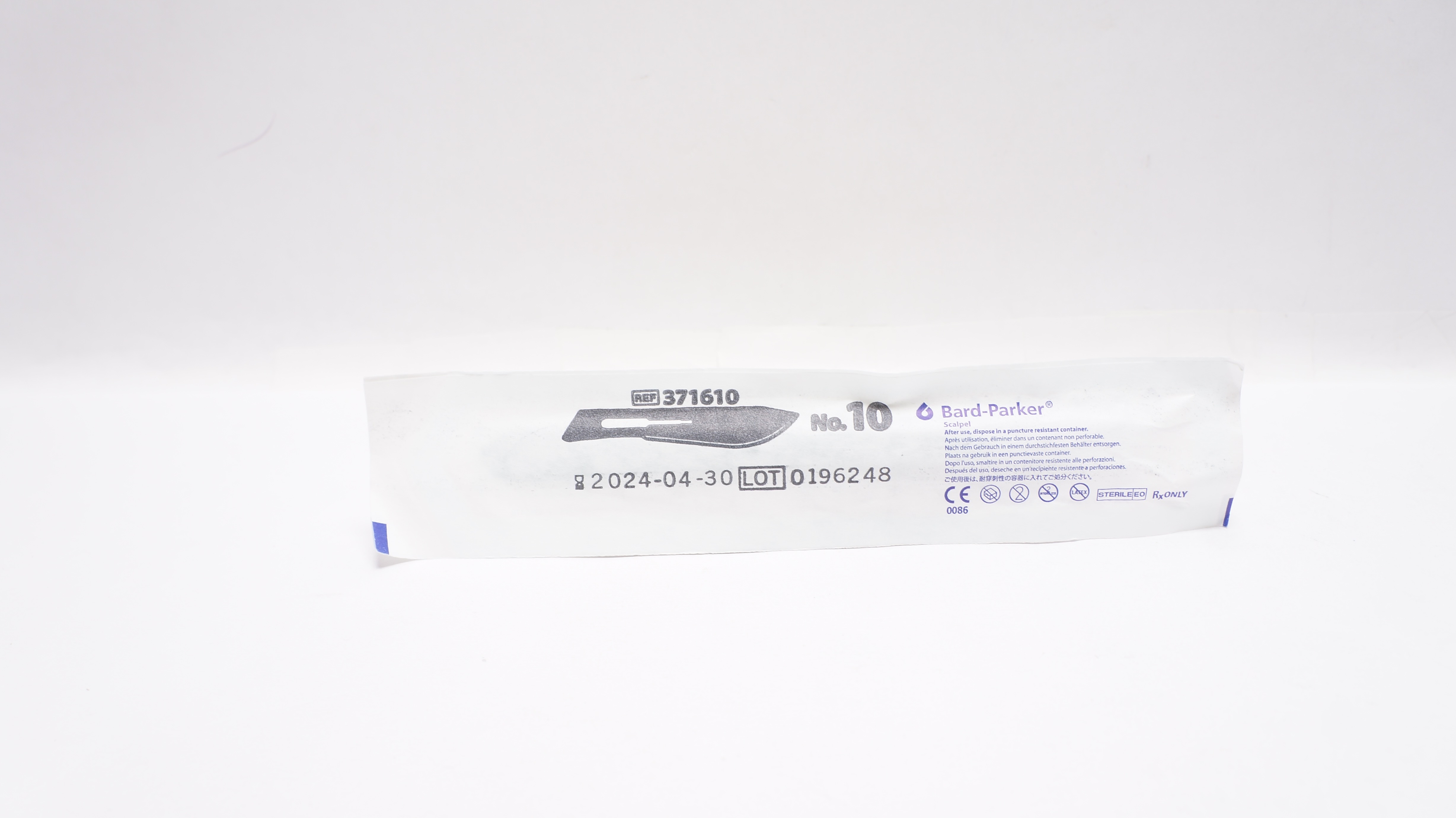 Aspen Surgical 371610 Bard-Parker Scalpel Stainless Steel Surgical Blade N10