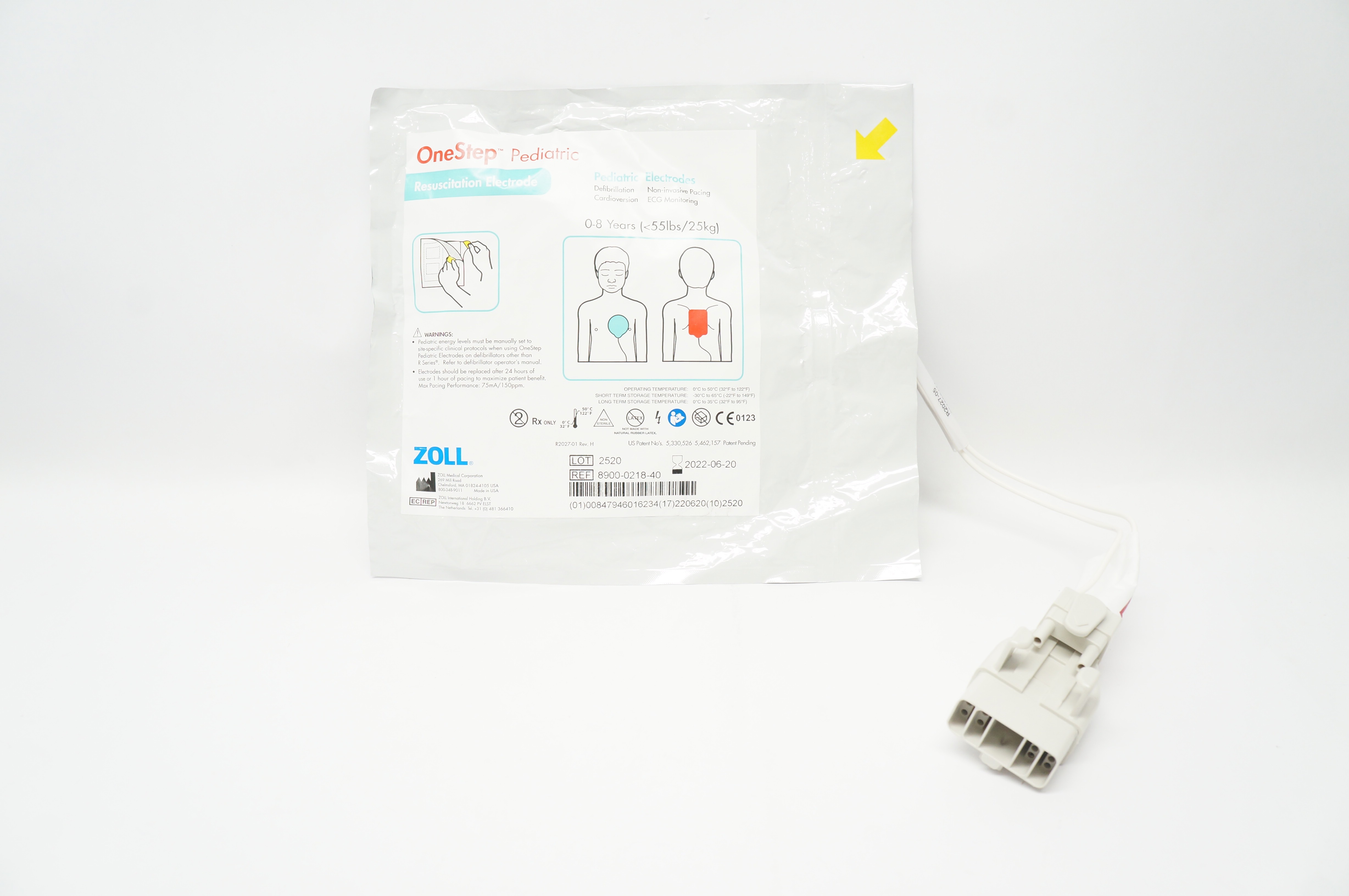 Zoll 8900-0218-40 OneStep Pediatric Resuscitation Electrode 0-8 Years <55lbs (x)