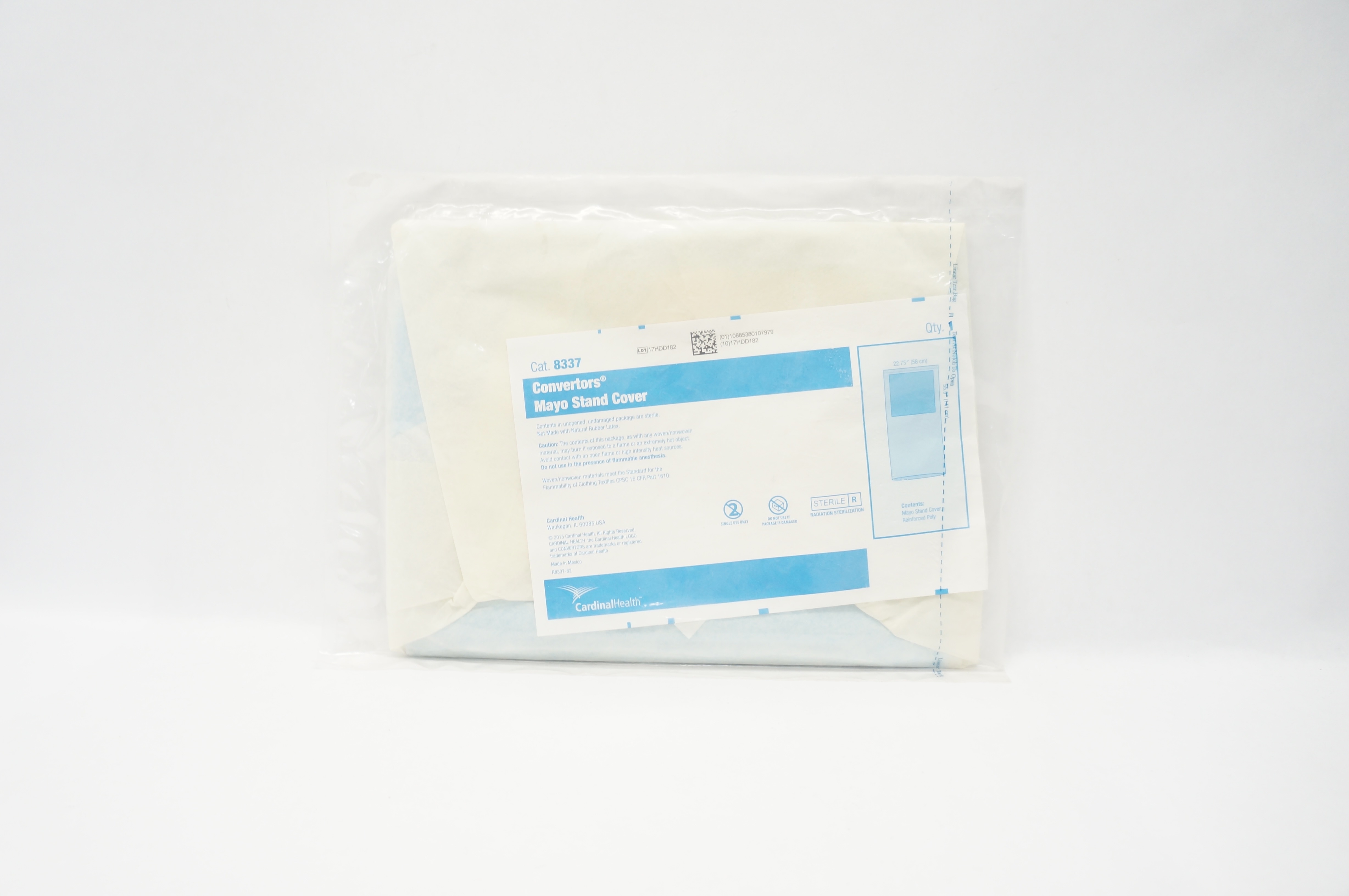 Cardinal Health 8337 Mayo Stand Cover, Reinforced Poly, 22.75inch x 55.5inch