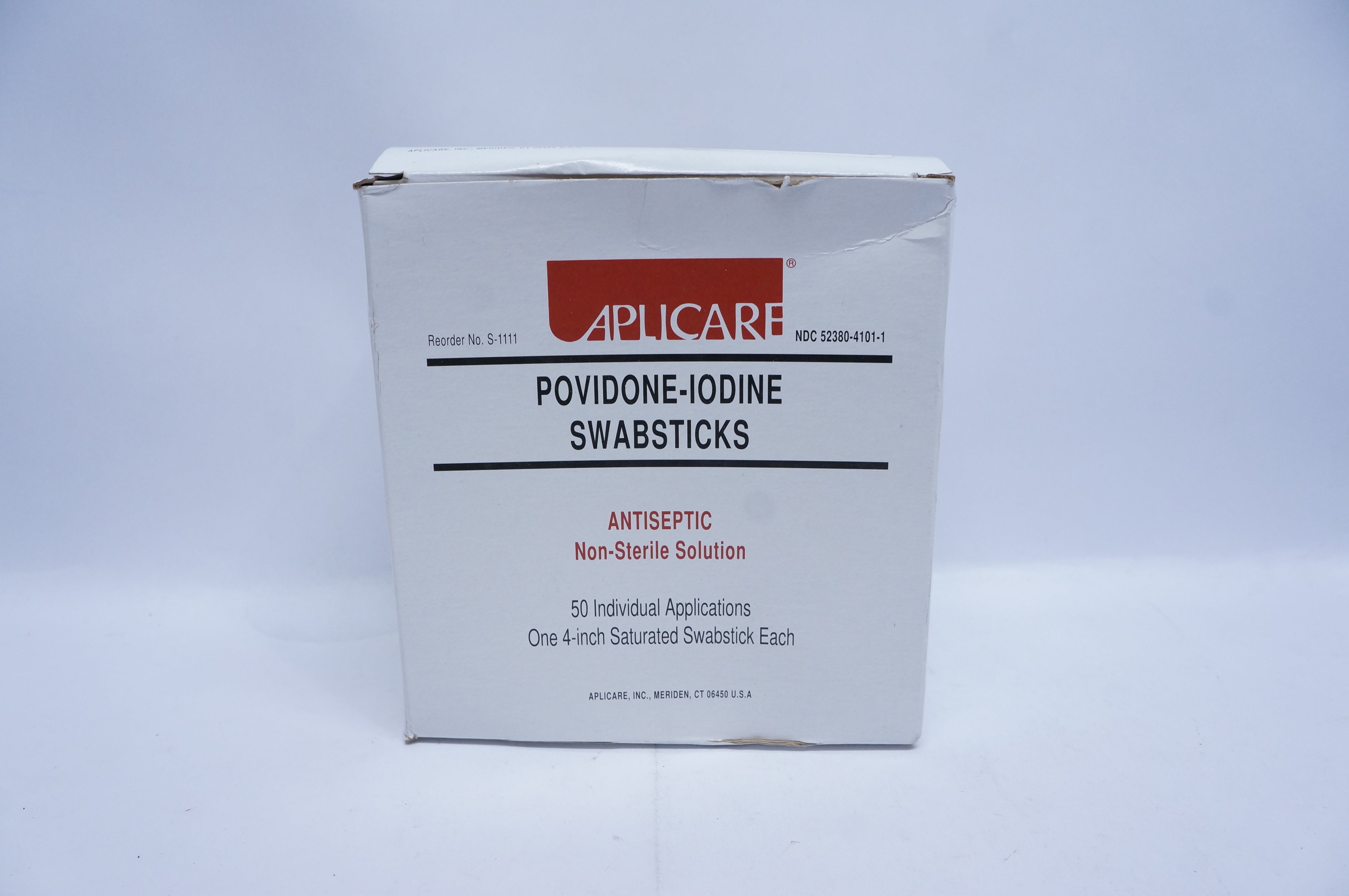 Aplicare 52380-4101-1 Povidone-Iodine Swabsticks 4inch (x) - Box of 50