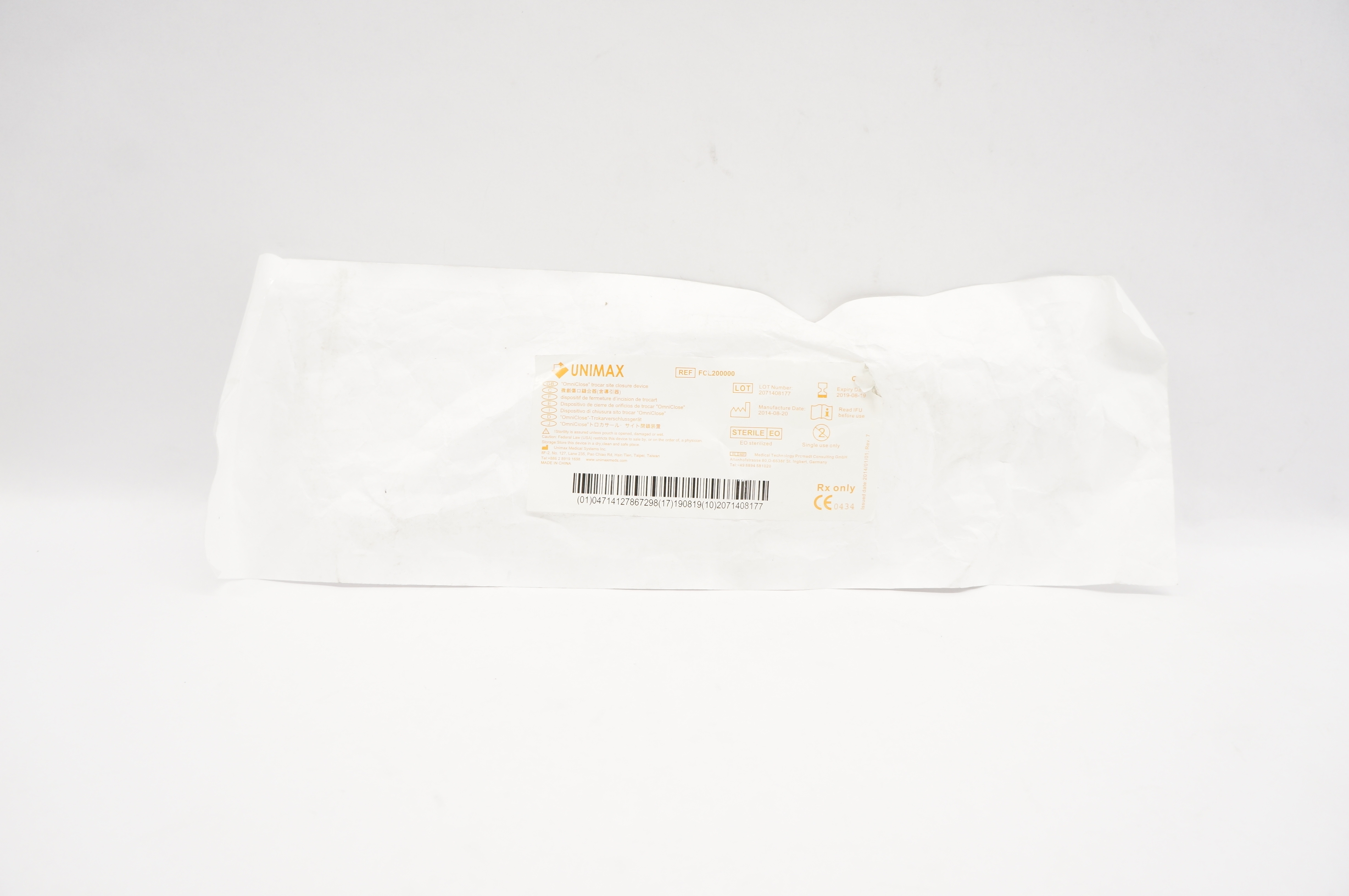 Unimax FCL200000 OmniClose Trocar Site Closure Device (x)