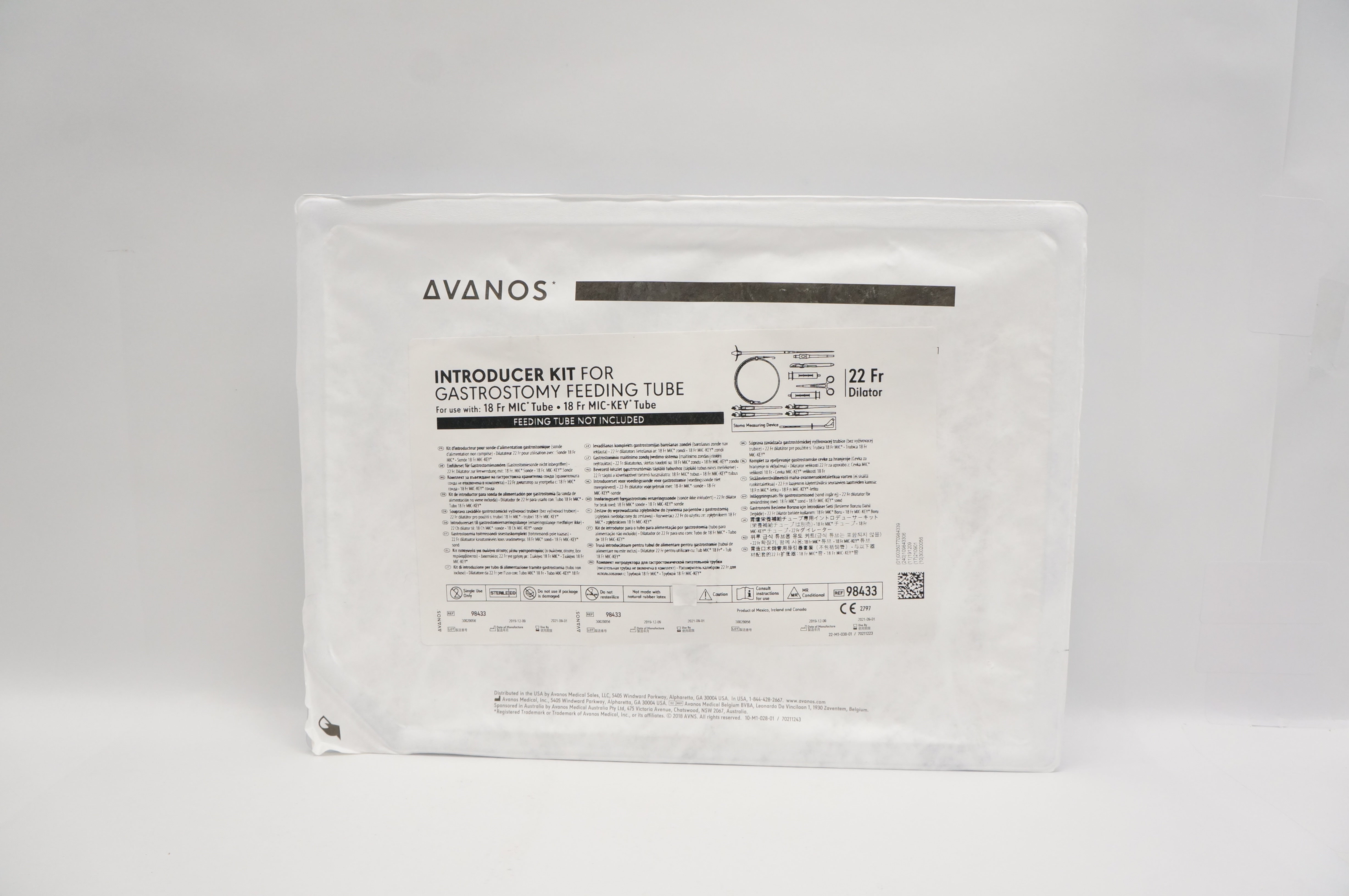 Halyard 98433 Introducer Kit For Gastrostomy Feeding Tube 22Fr. (x)