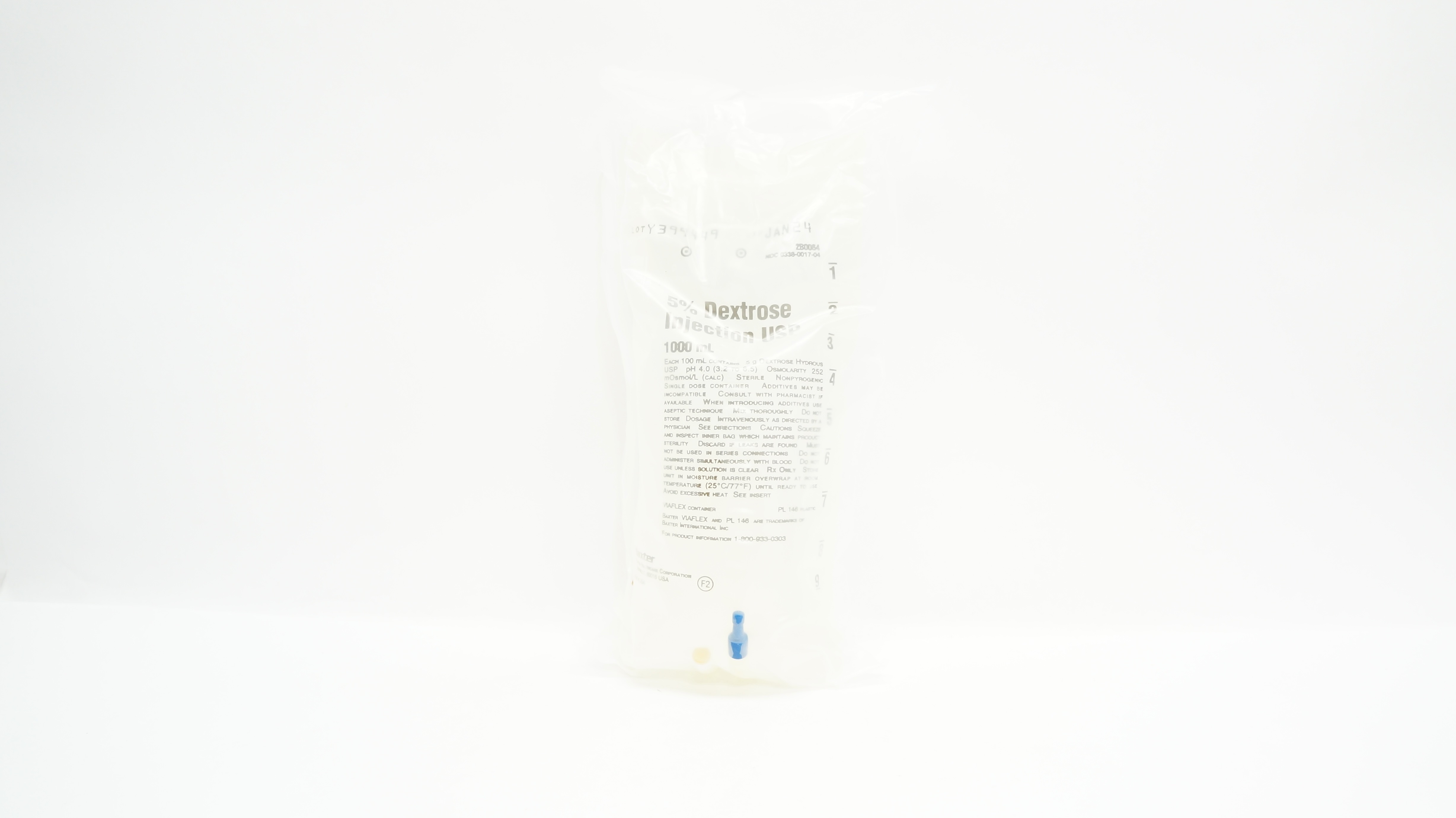 Baxter 2B0064 5% Dextrose Injection USP 1000mL