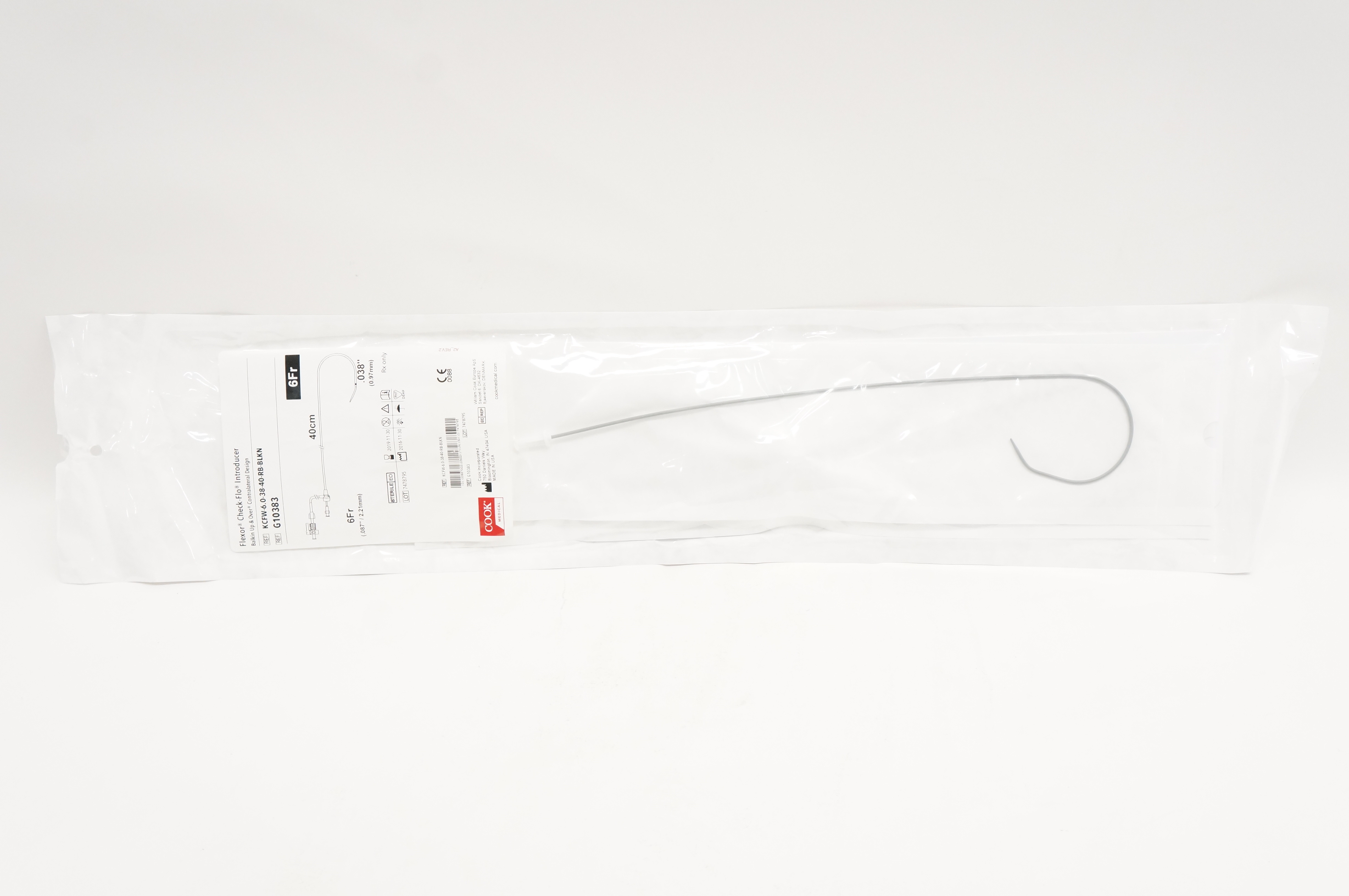 Cook Medical G10383 Flexor Check-Flo Introducer 6.0Fr x .038 inch x 40 cm (x)