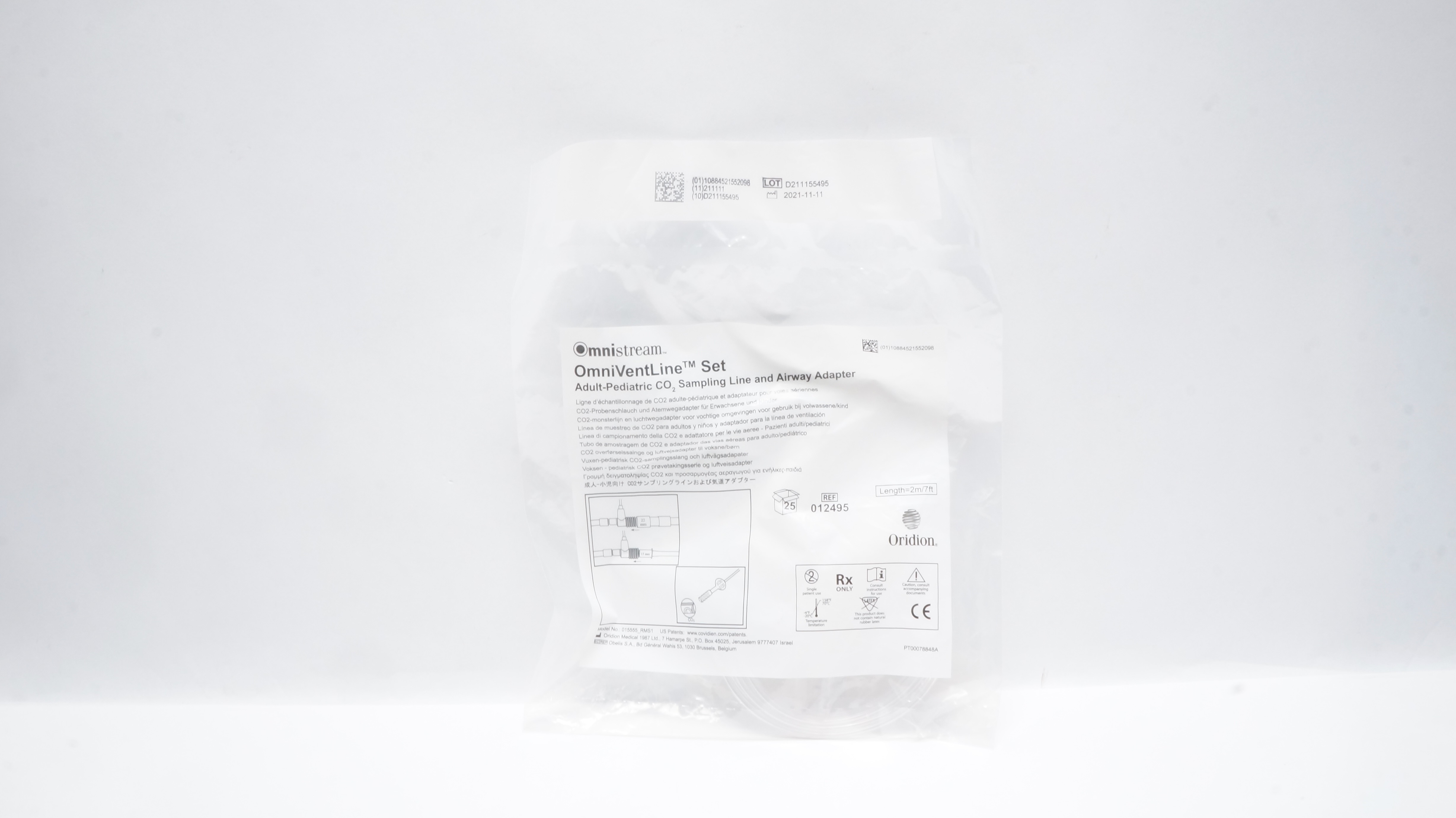 Oridion Medical 012495 Omnistream OmniVentLine Set Adult-Pediatric CO2 Adapter