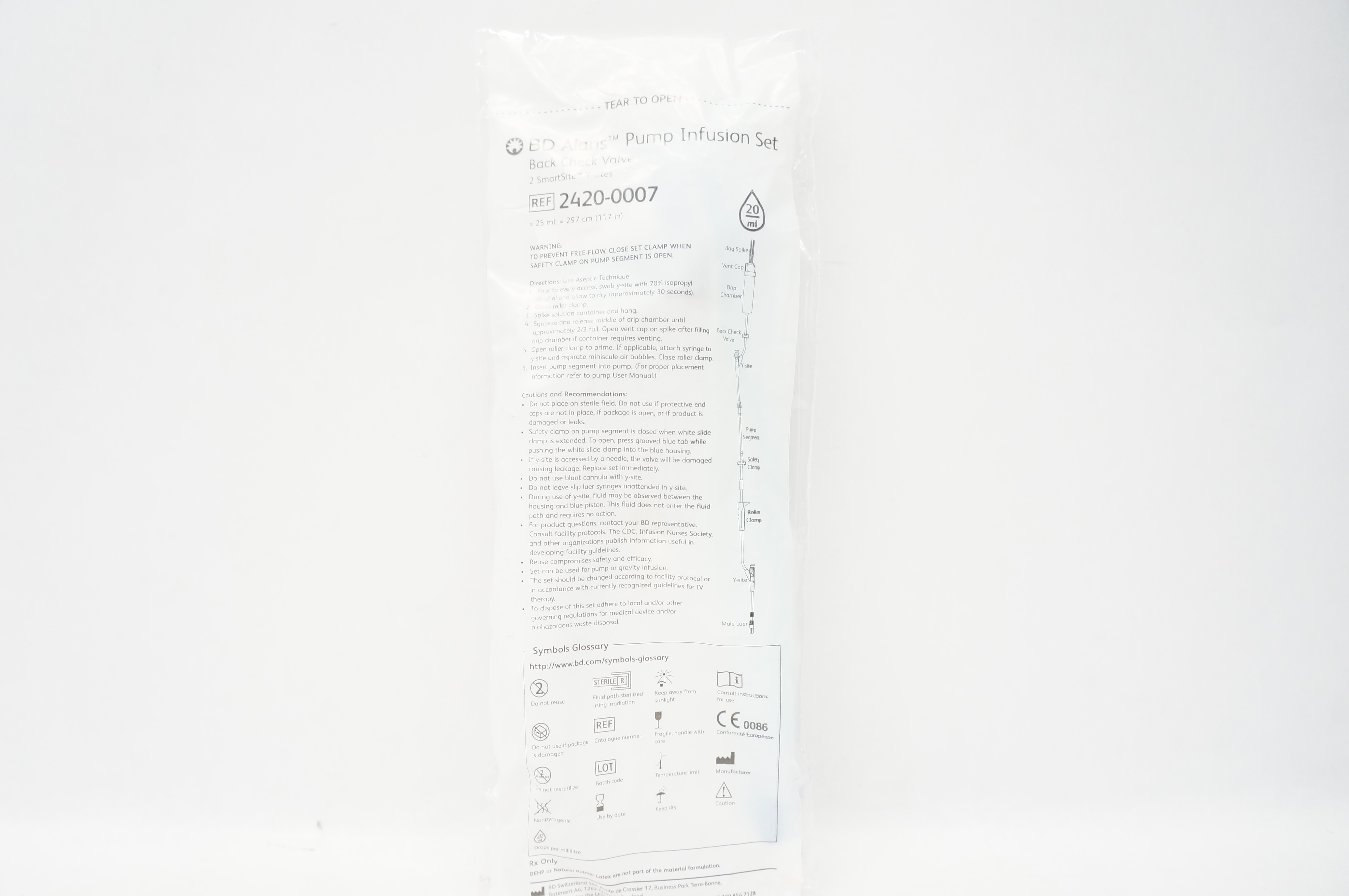 BD 2420-0007 Alaris Pump Infusion Set Back Check Valve 20ml (x)
