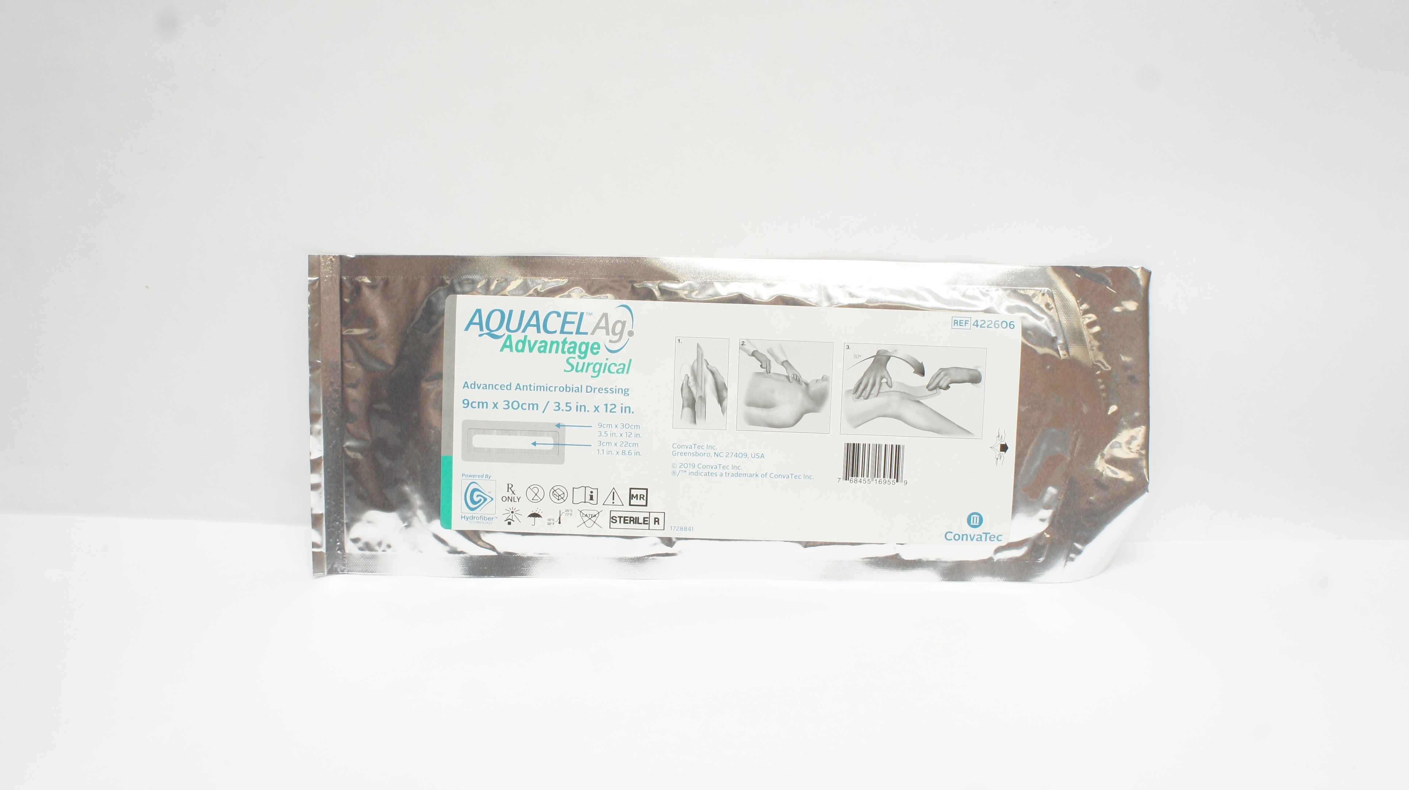 ConvaTec 422606 Aquacel Ag Advanced Antimicrobial Dressing 3.5inch x 12inch
