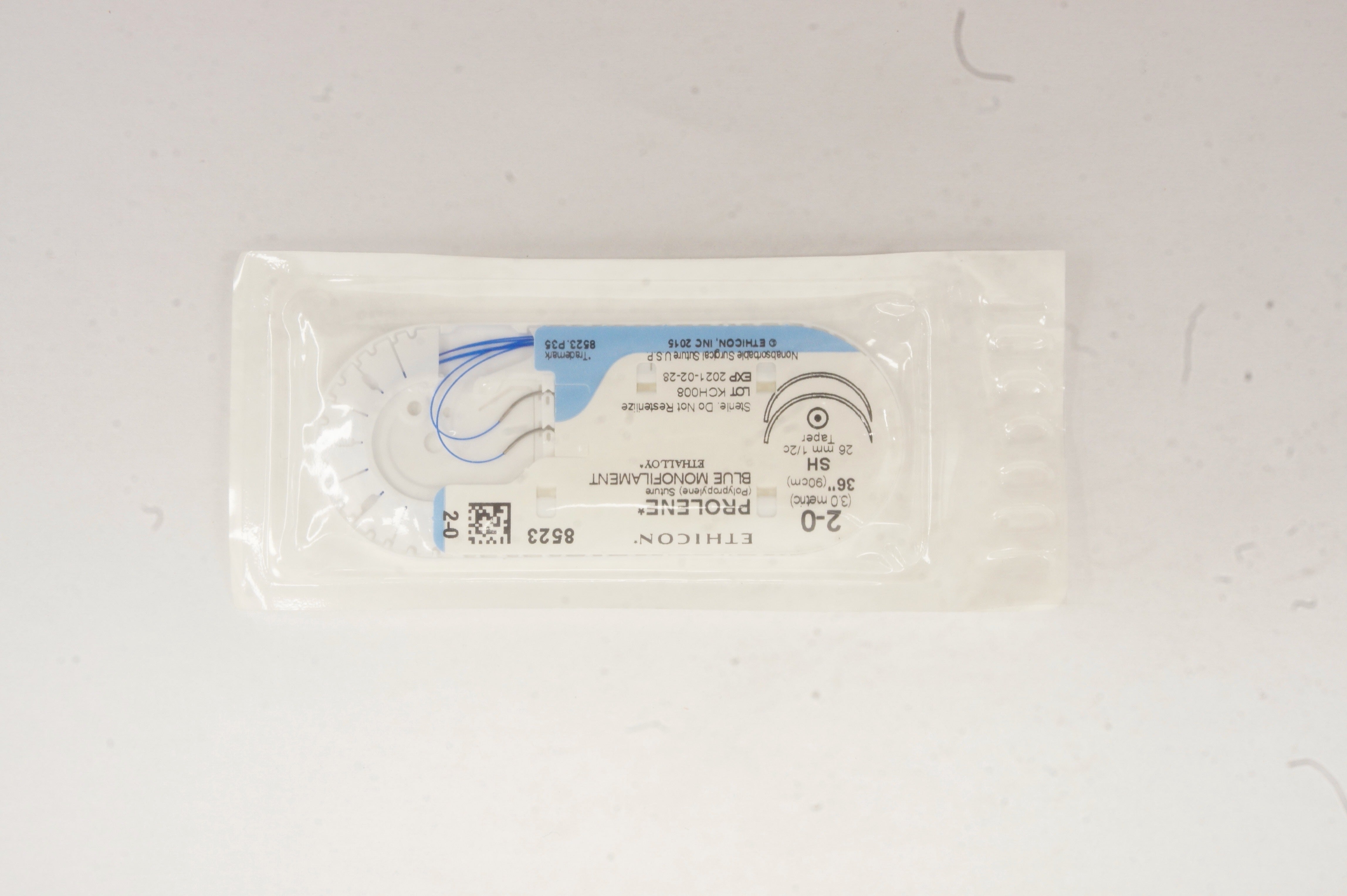 Ethicon 8523 2-0 Prolene Polypropylene SH 26mm 1/2c Taper 36 inch (x)