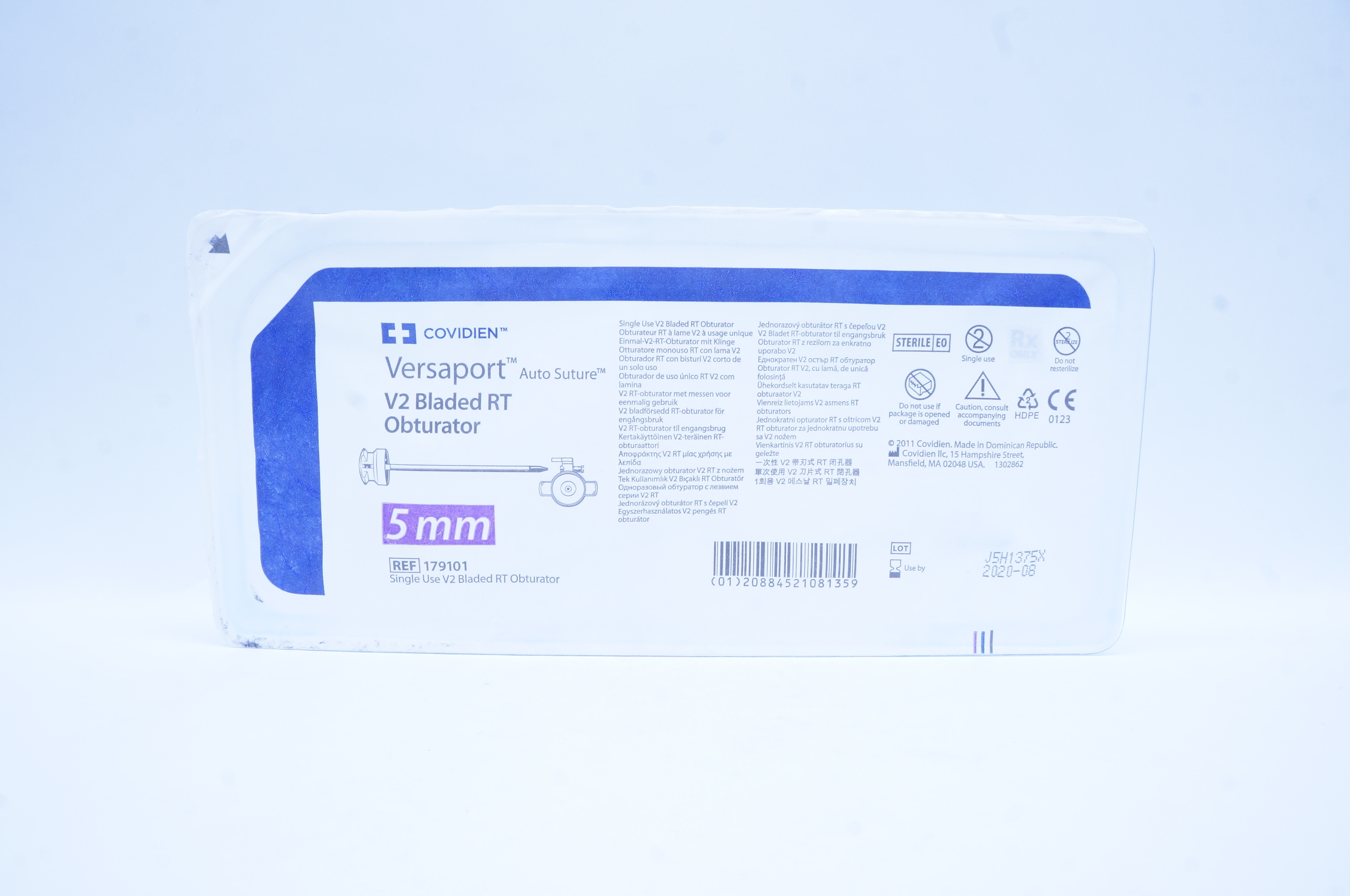 Covidien 179101 Versaport Auto Suture V2 Bladed RT Obturator 5mm (x)