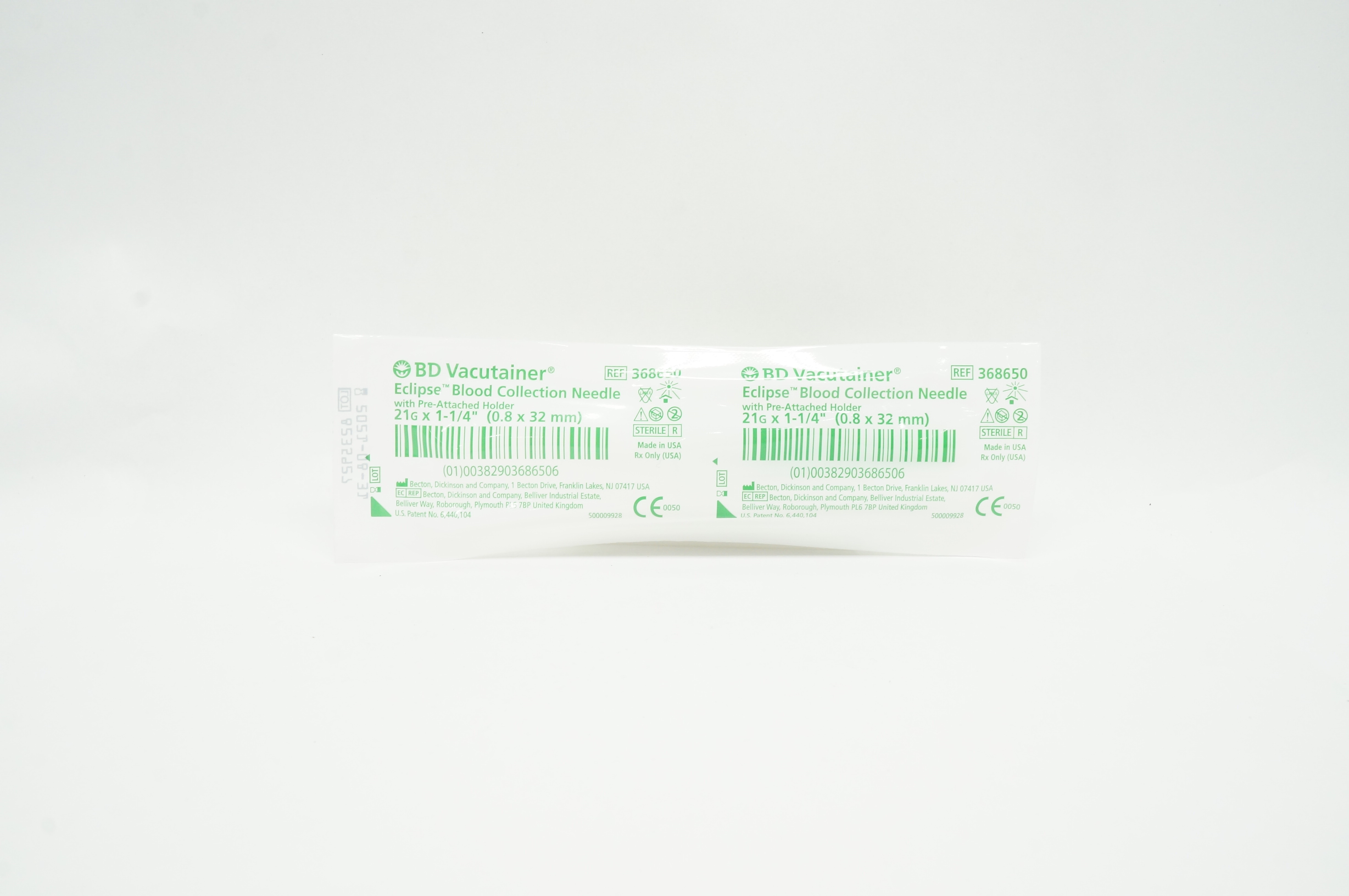 BD 368650 Vacutainer Eclipse Blood Collection Ndle. 21G x 1-1/4inch