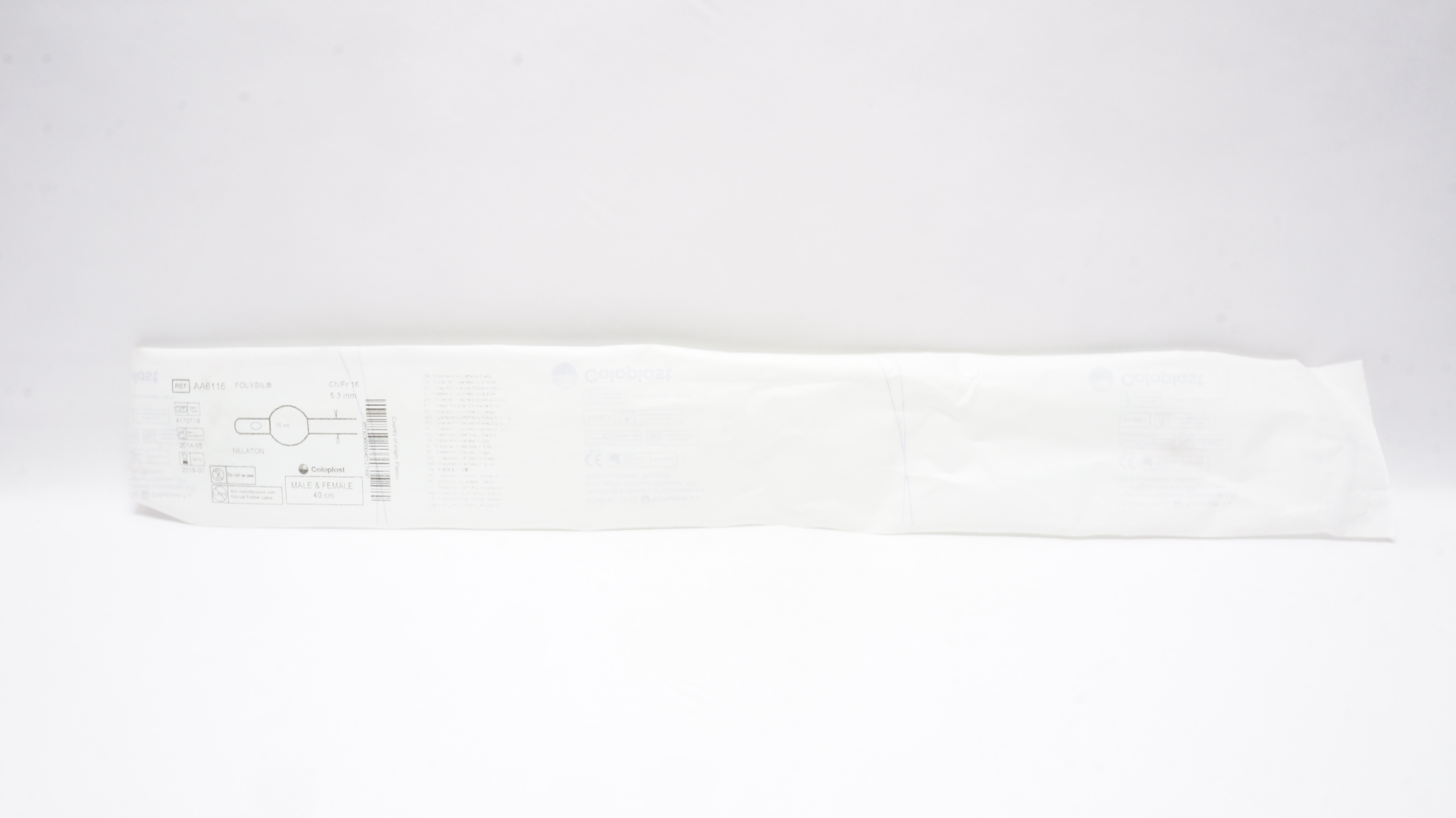 Coloplast AA6116 Folysil Silicone Foley 2-Way Cath. 16Ch/Fr x 5.3mm 15mL (x)