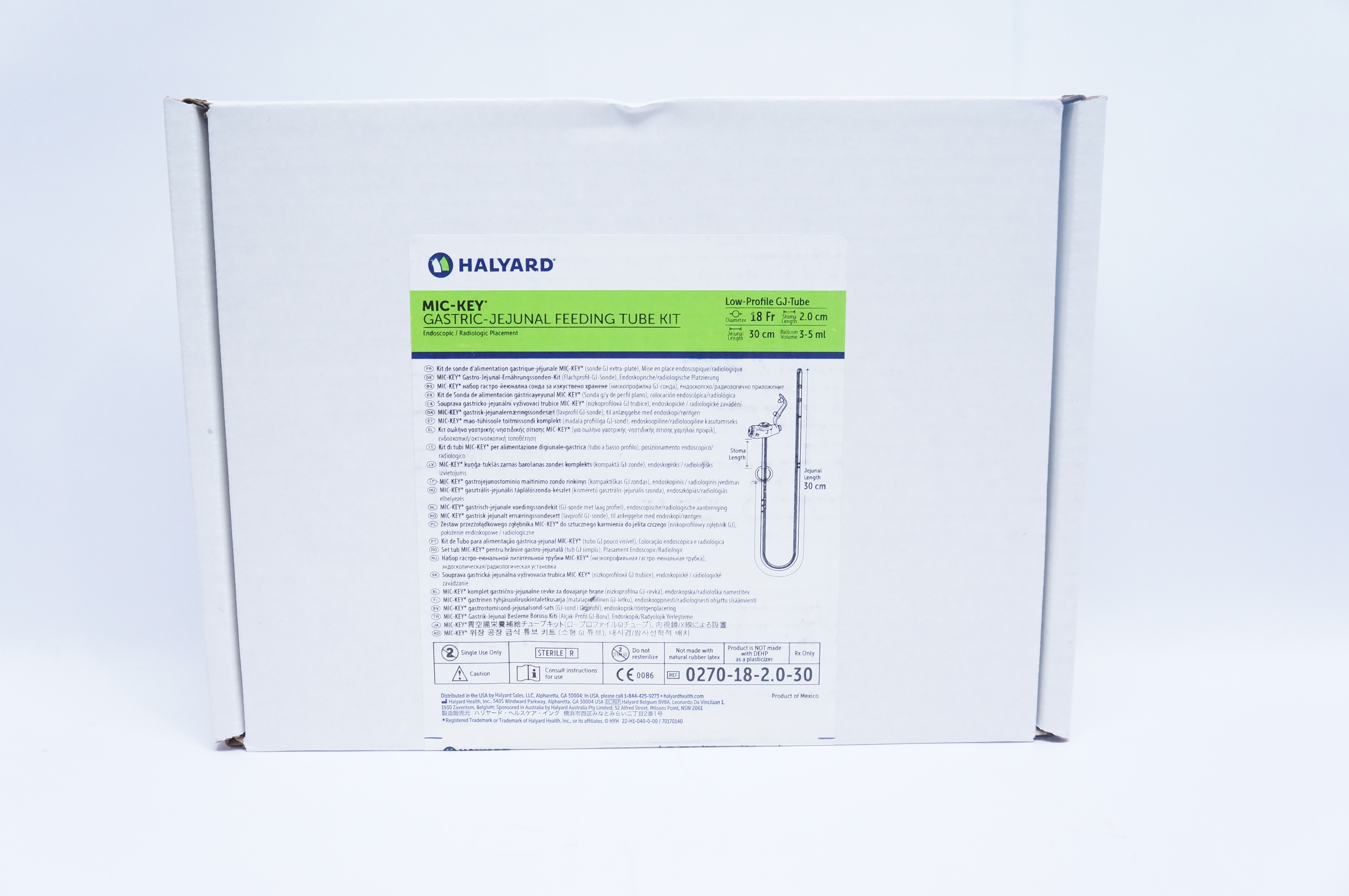 Halyard 0270-18-2.0-30 Gastric-Jejunal Feeding Tube Kit 18Fr x 30 x 2.0cm (x)