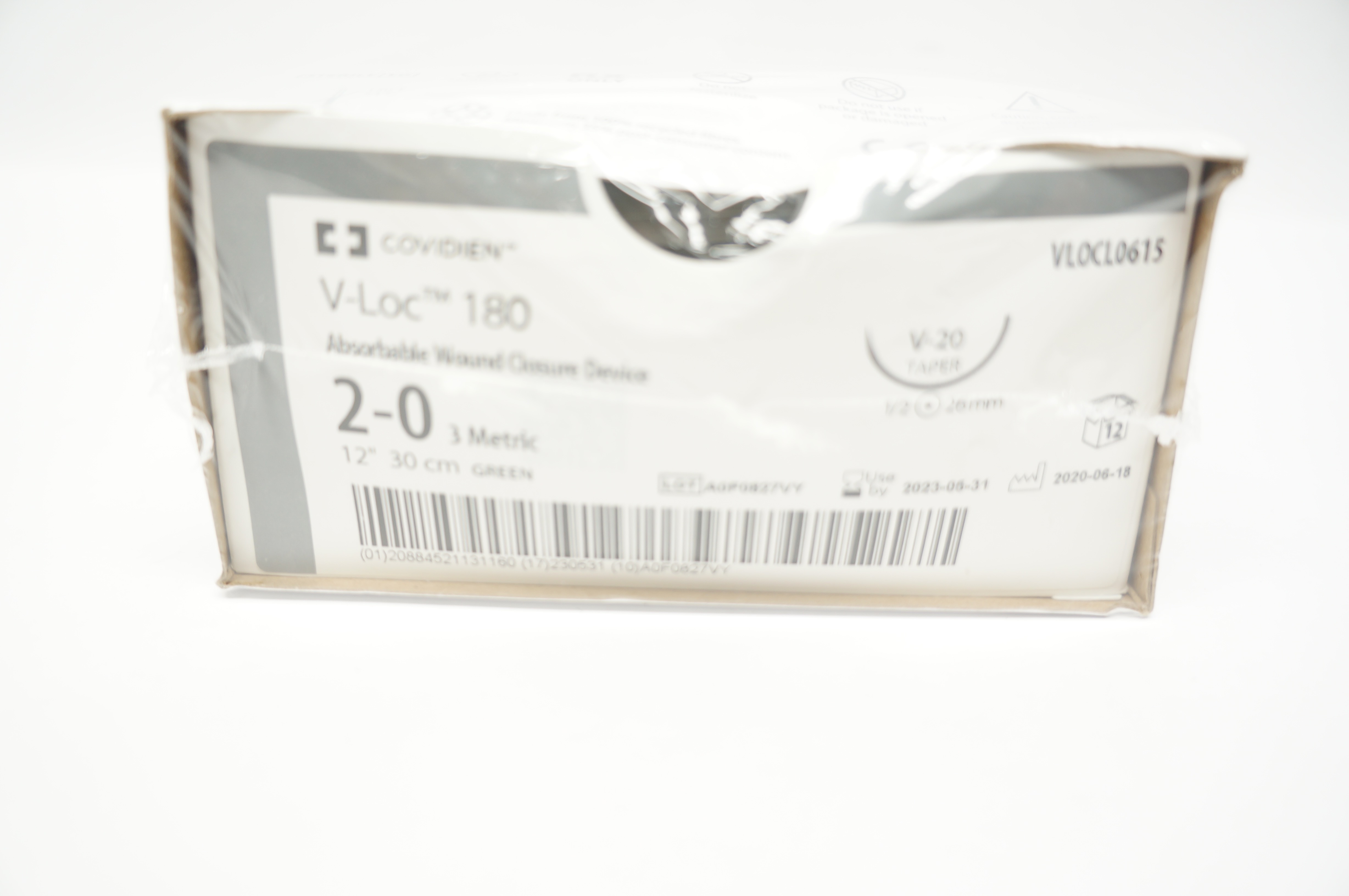 Covidien VLOCL0615 2-0 V-Loc 180 Wound Closure V-20 1/2 26mm 12inch - Box of 12