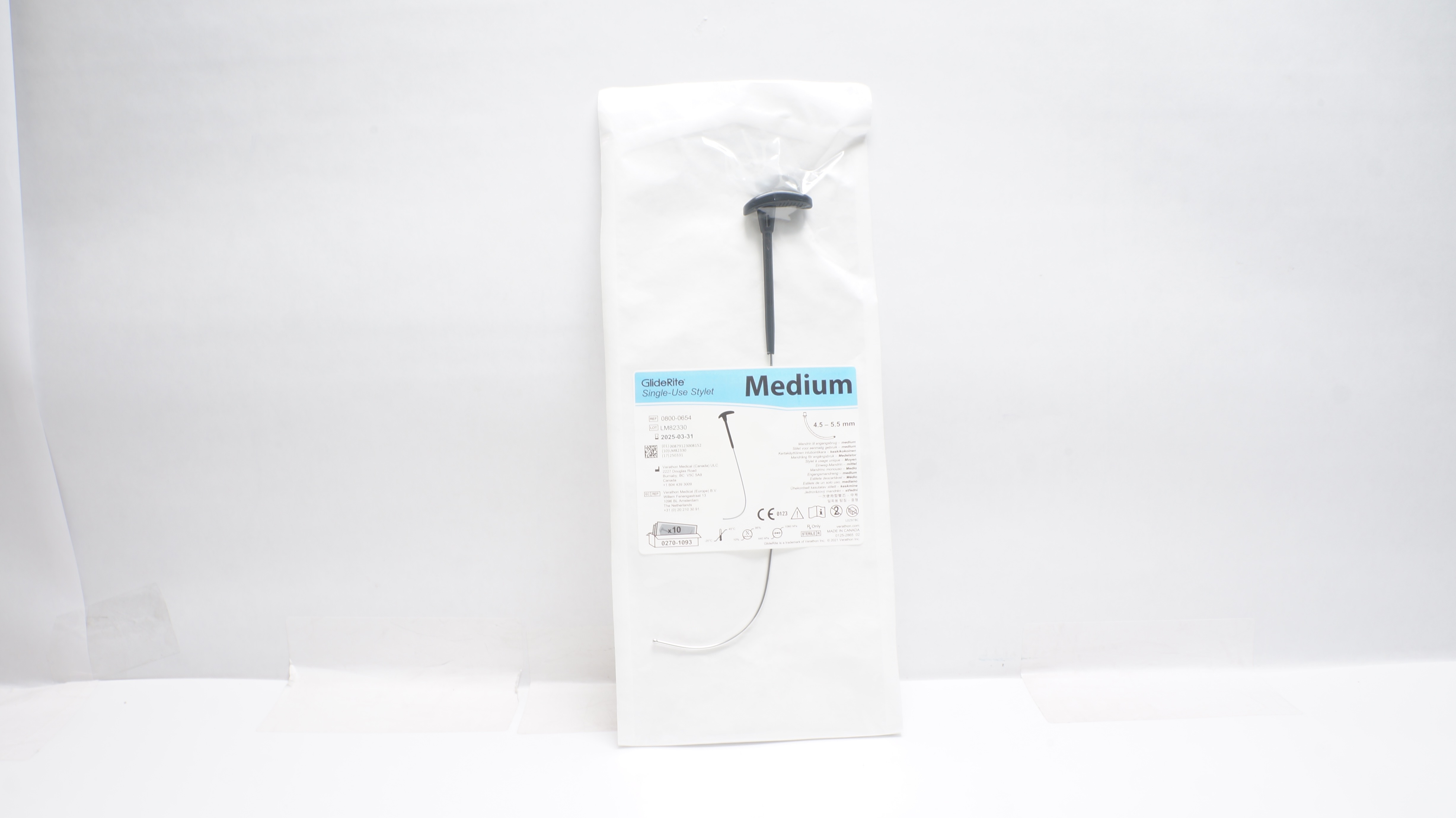 Verathon Medical 0800-0654 GlideRite Single-Use Stylet Medium 4.5-5.5mm