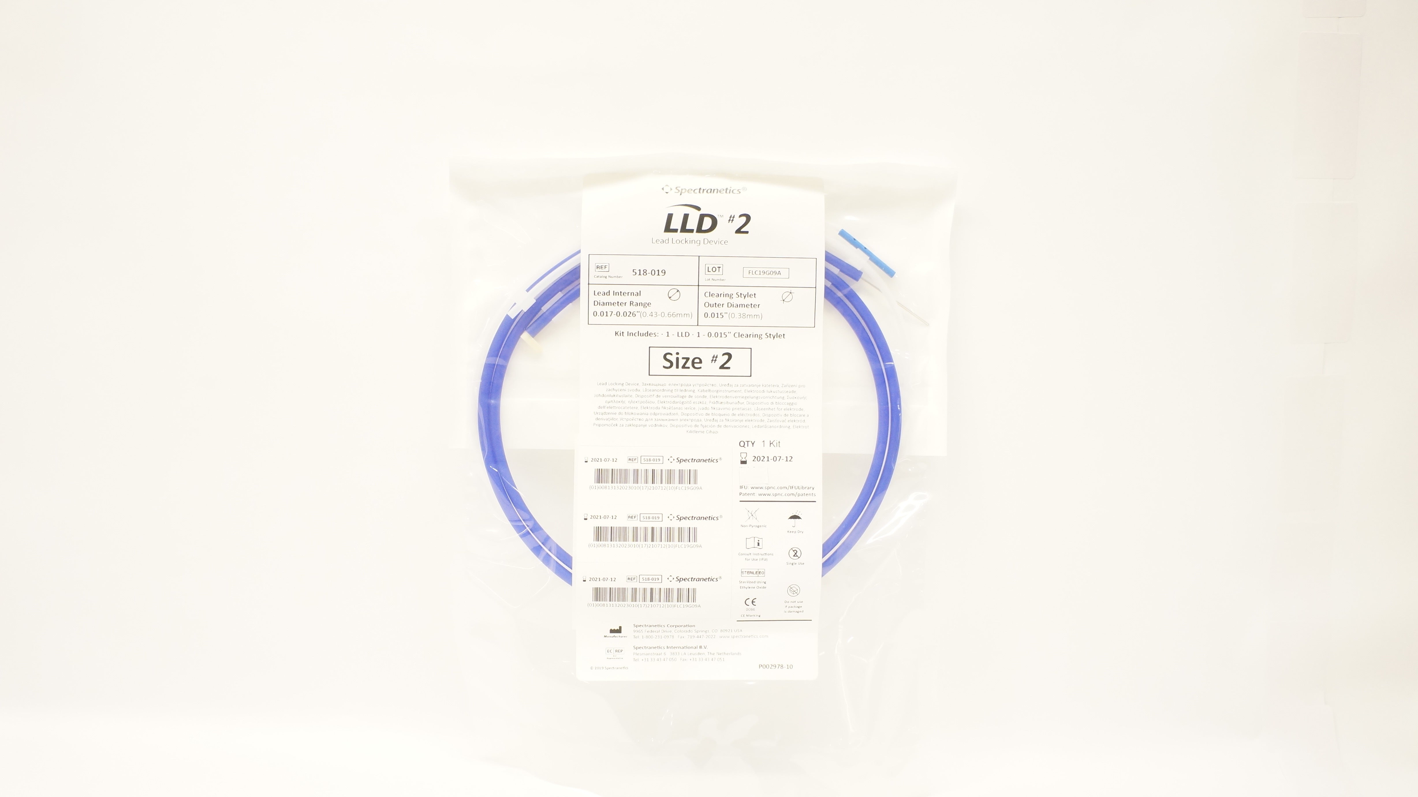 Spectranetics 518-019 Lead Locking Device #2, Clearing Stylet 0.015 inch (x)
