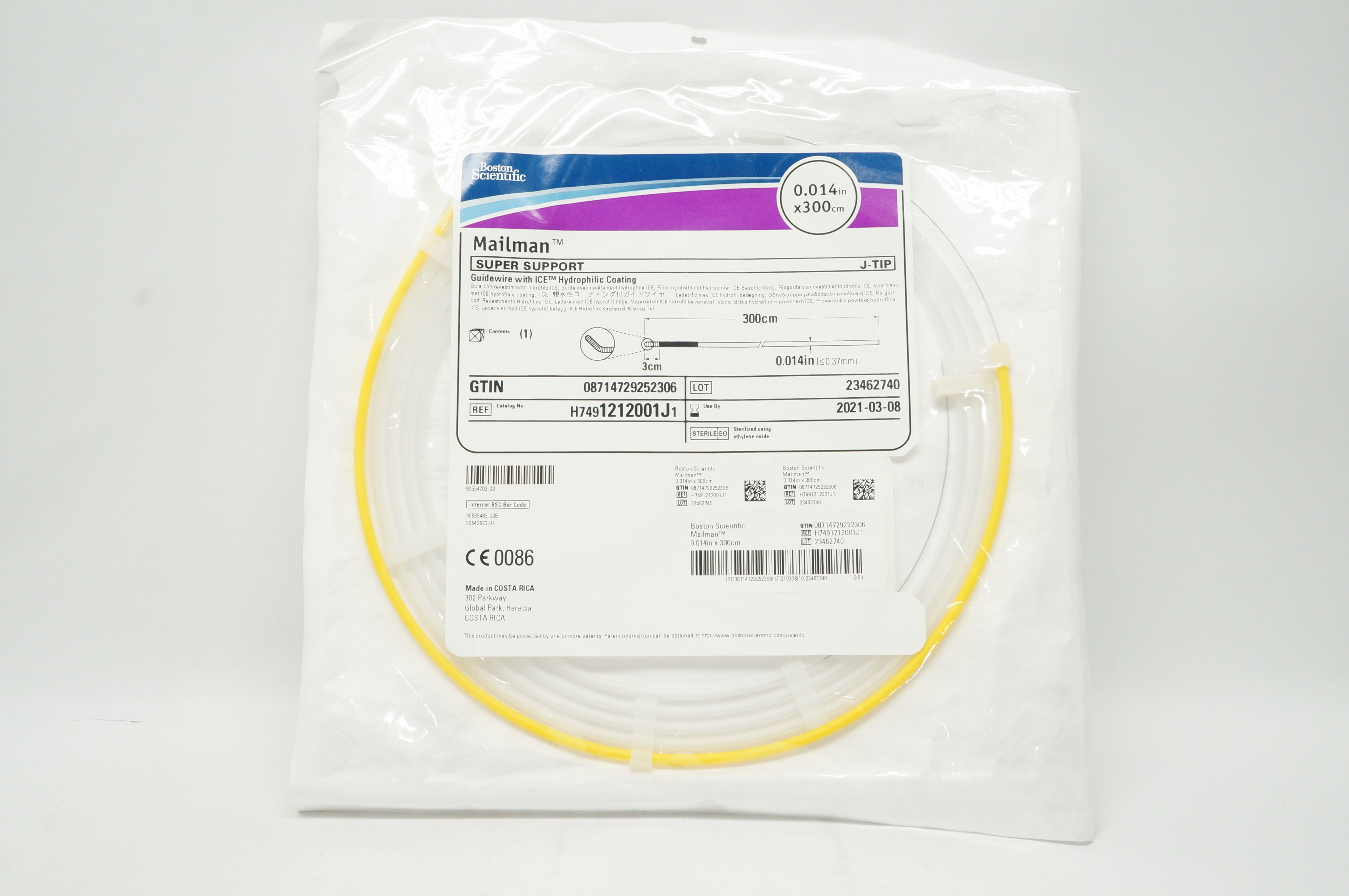Boston Scientific H7491212001J1 Mailman Guidewire 0.014inch x 300cm (x)