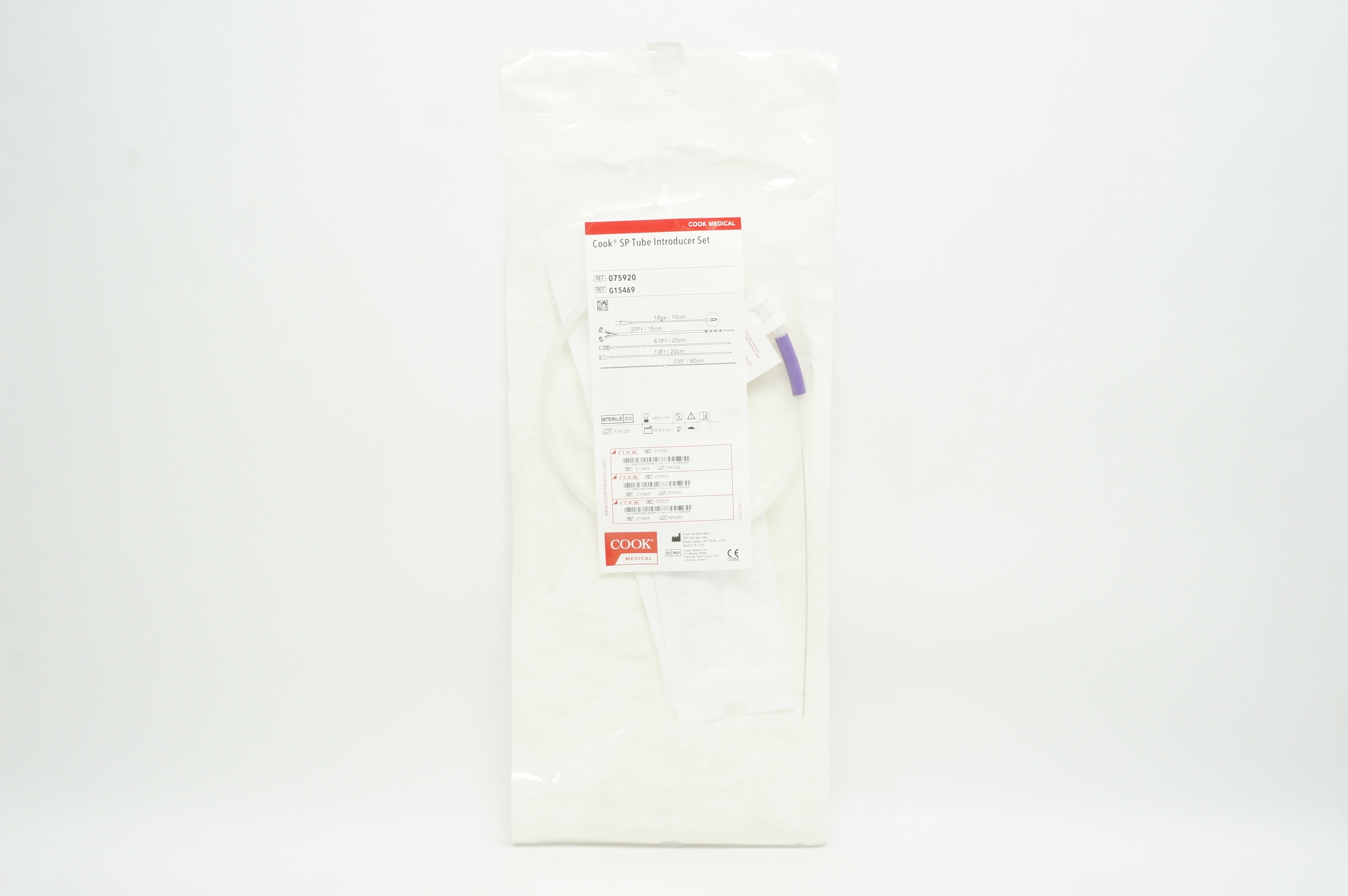 Cook Medical 075920 G15469 SP Tube Introducer Set