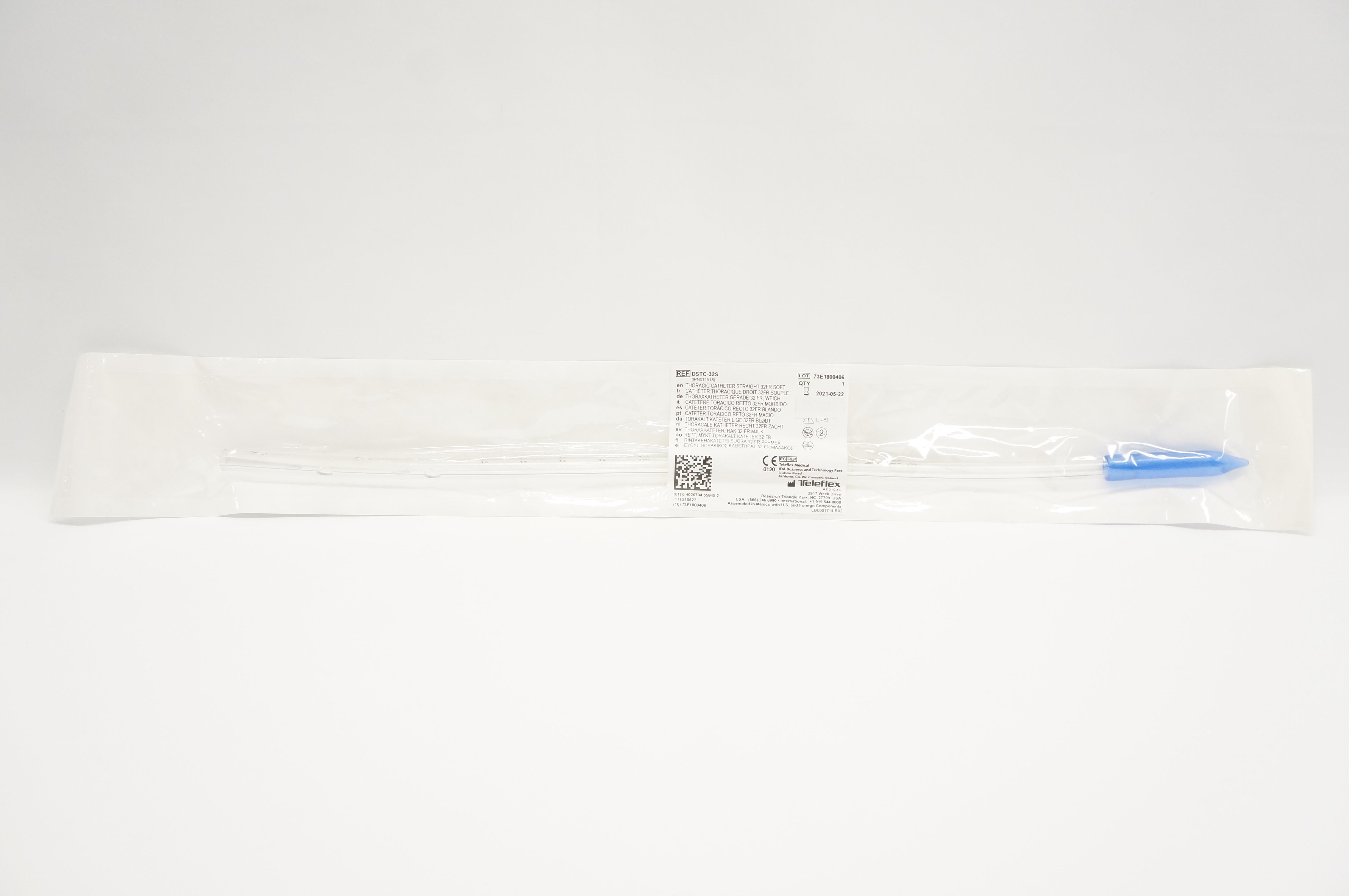 Teleflex DSTC-32S Thoracic Catheter Straight  Soft 32Fr (x)