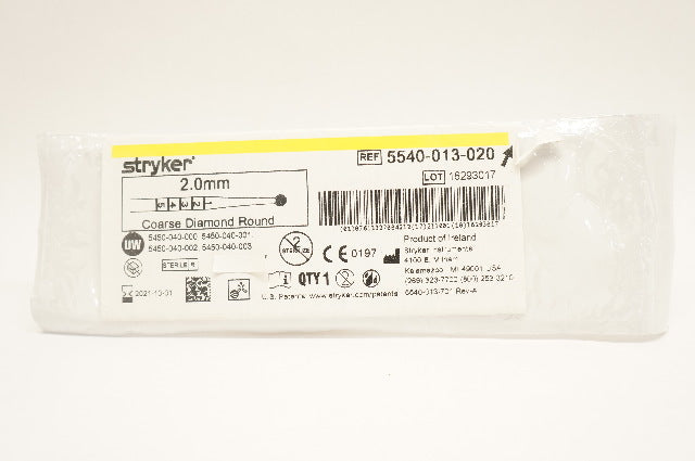 Stryker 5540-013-020 Coarse Diamond Round Bur 2.0mm (x)