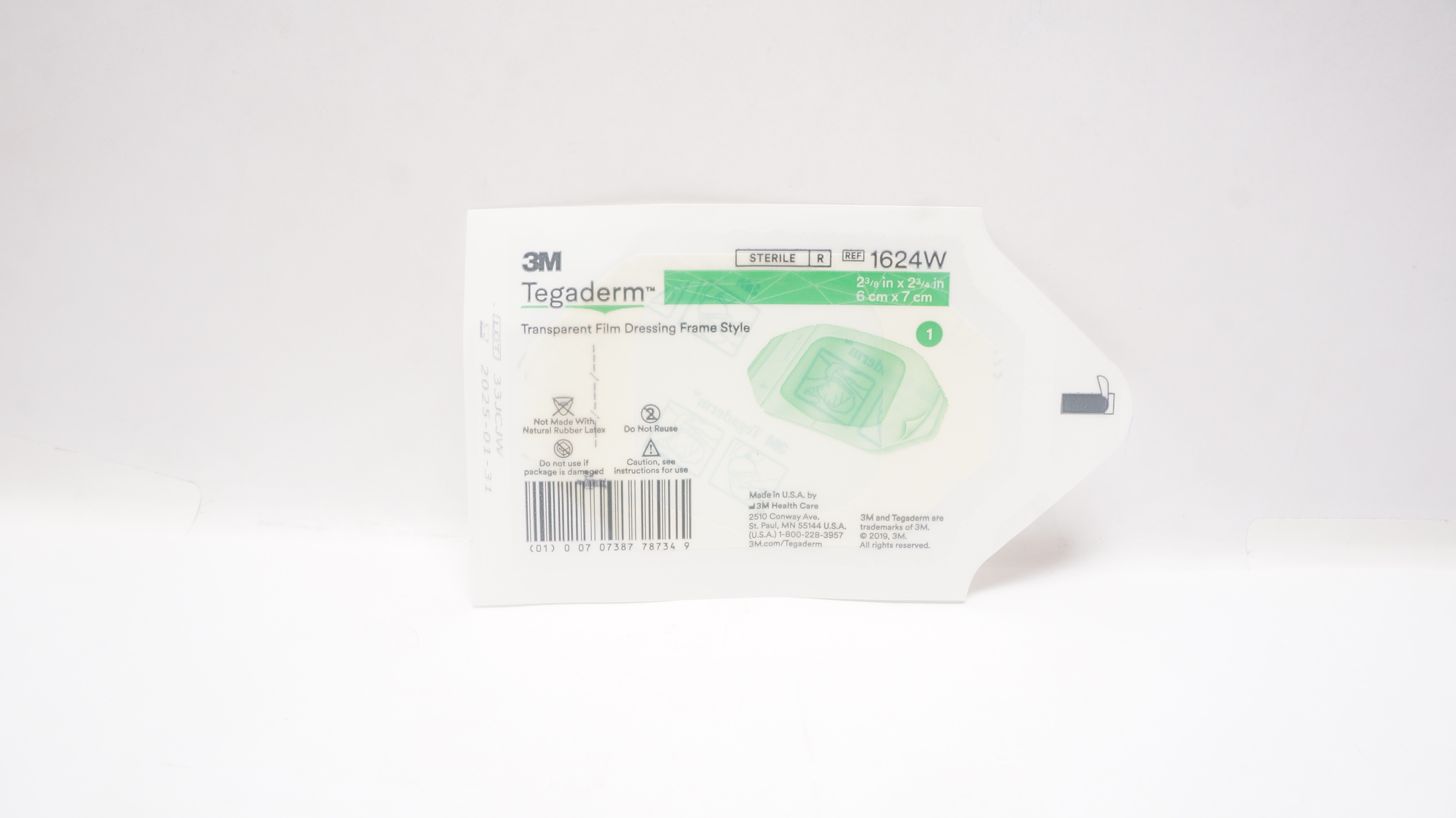 3M 1624W Tegaderm Transparent Film Dressing Frame Style 2-3/8inch x 2-3/4 inch
