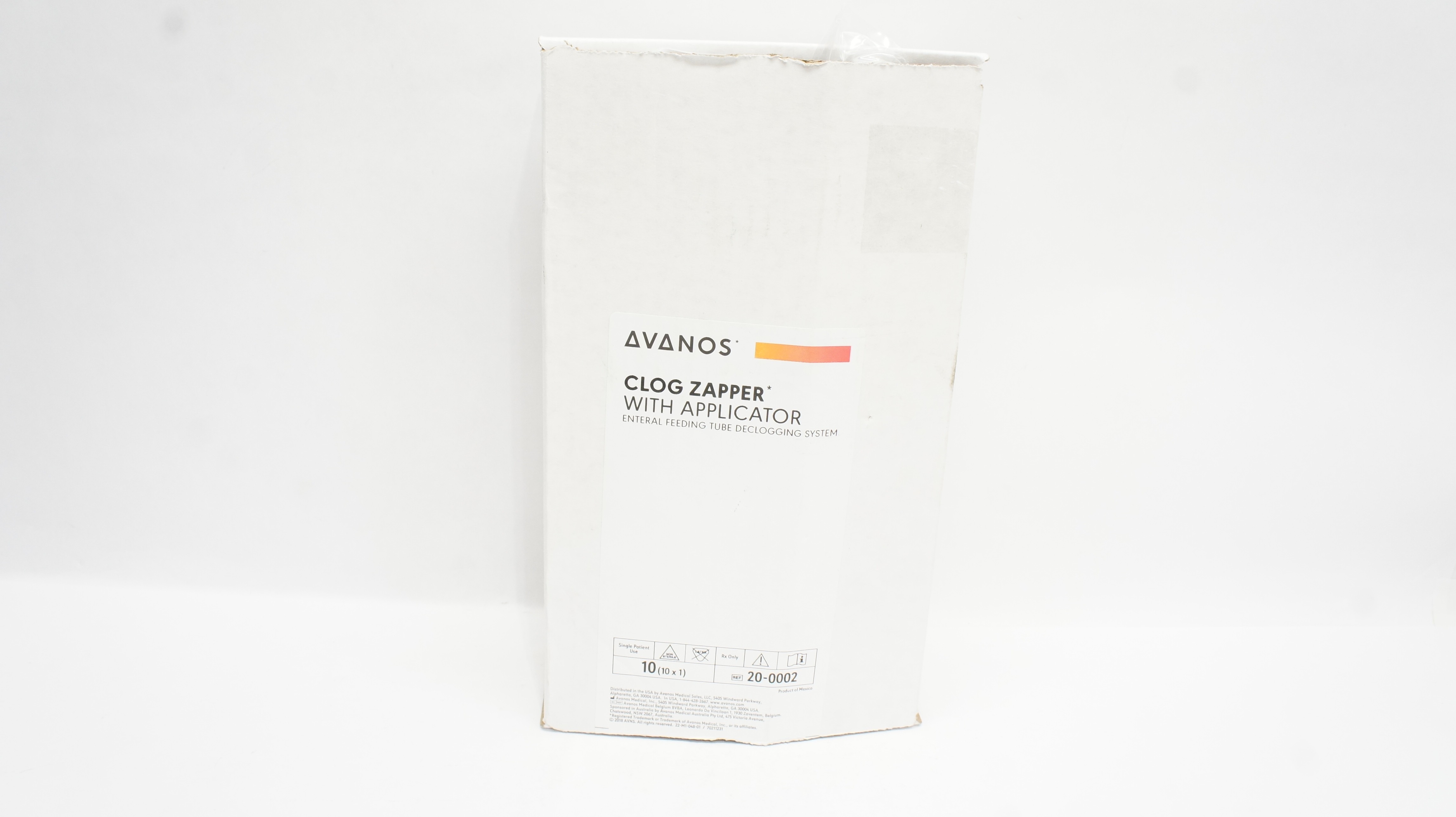 Avanos 20-0002 Clog Zapper Applicator Enter Feeding Tube Declogging Syst-Boxof10