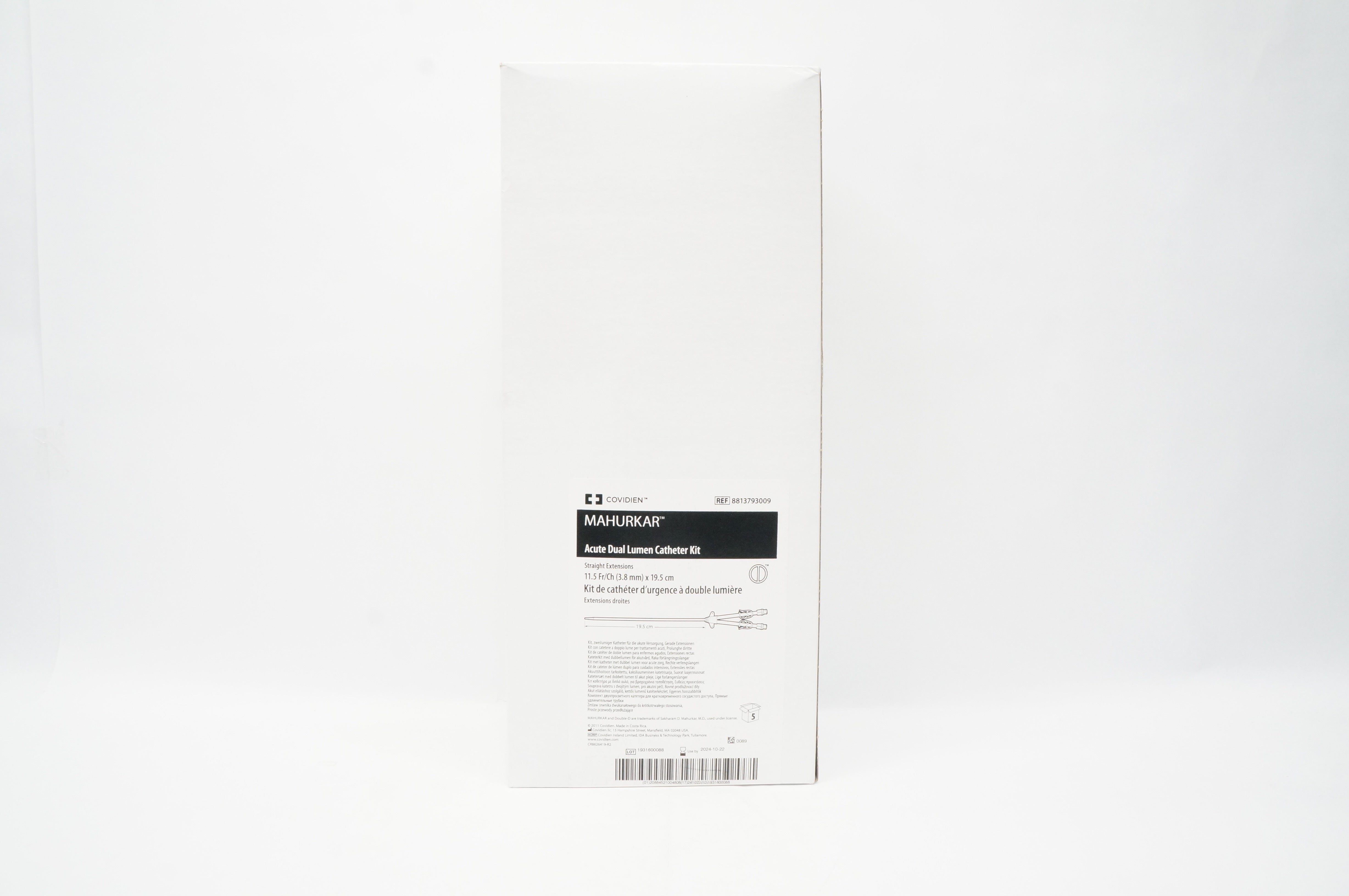 Covidien 8813793009 Mahurkar Acute Lumen Cath. Kit 11.5Fr/Ch x 19.5cm - Box of 5