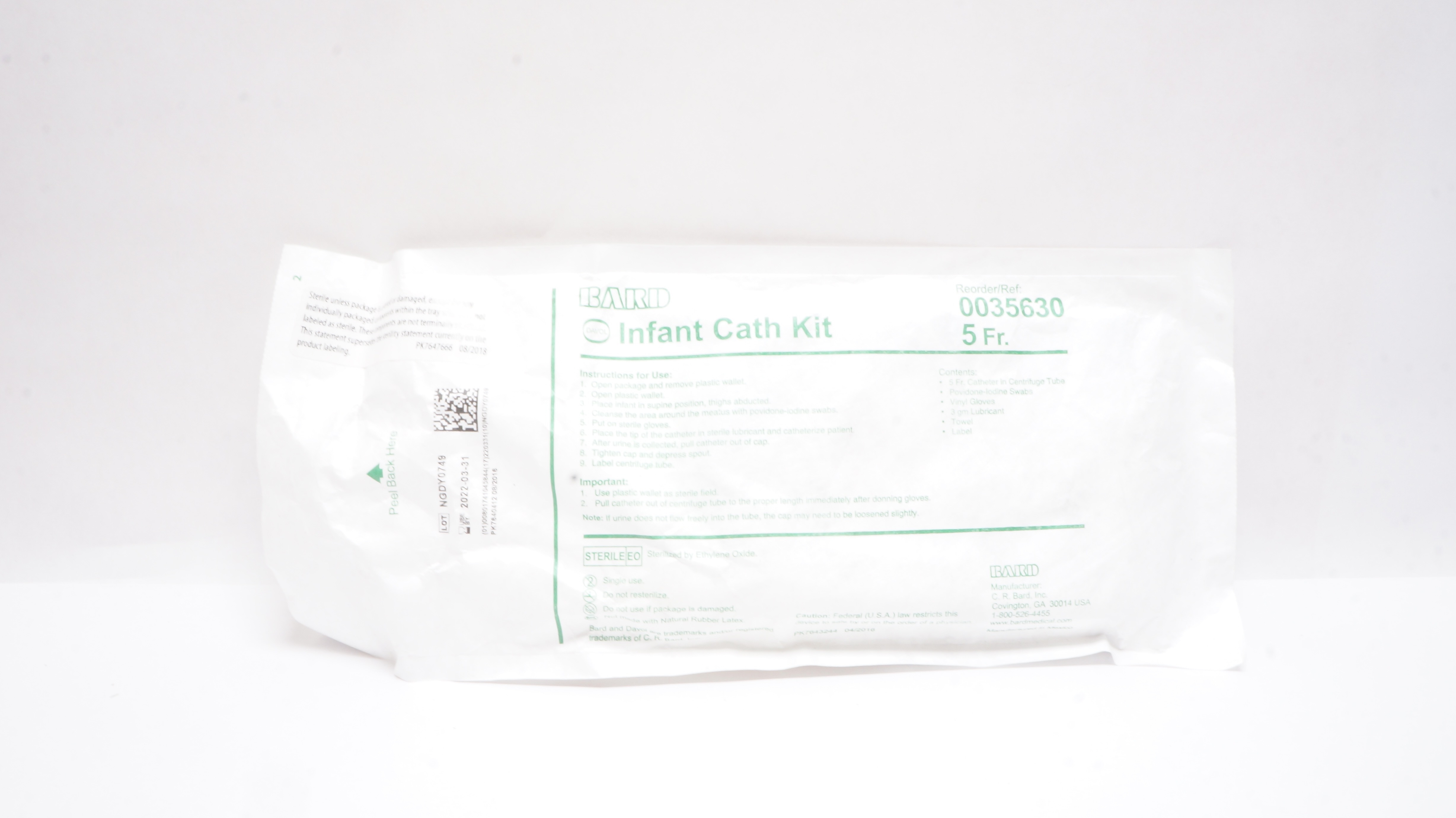 Bard 0035630 Infant and Pediatric Cath Kits 5Fr. (x)