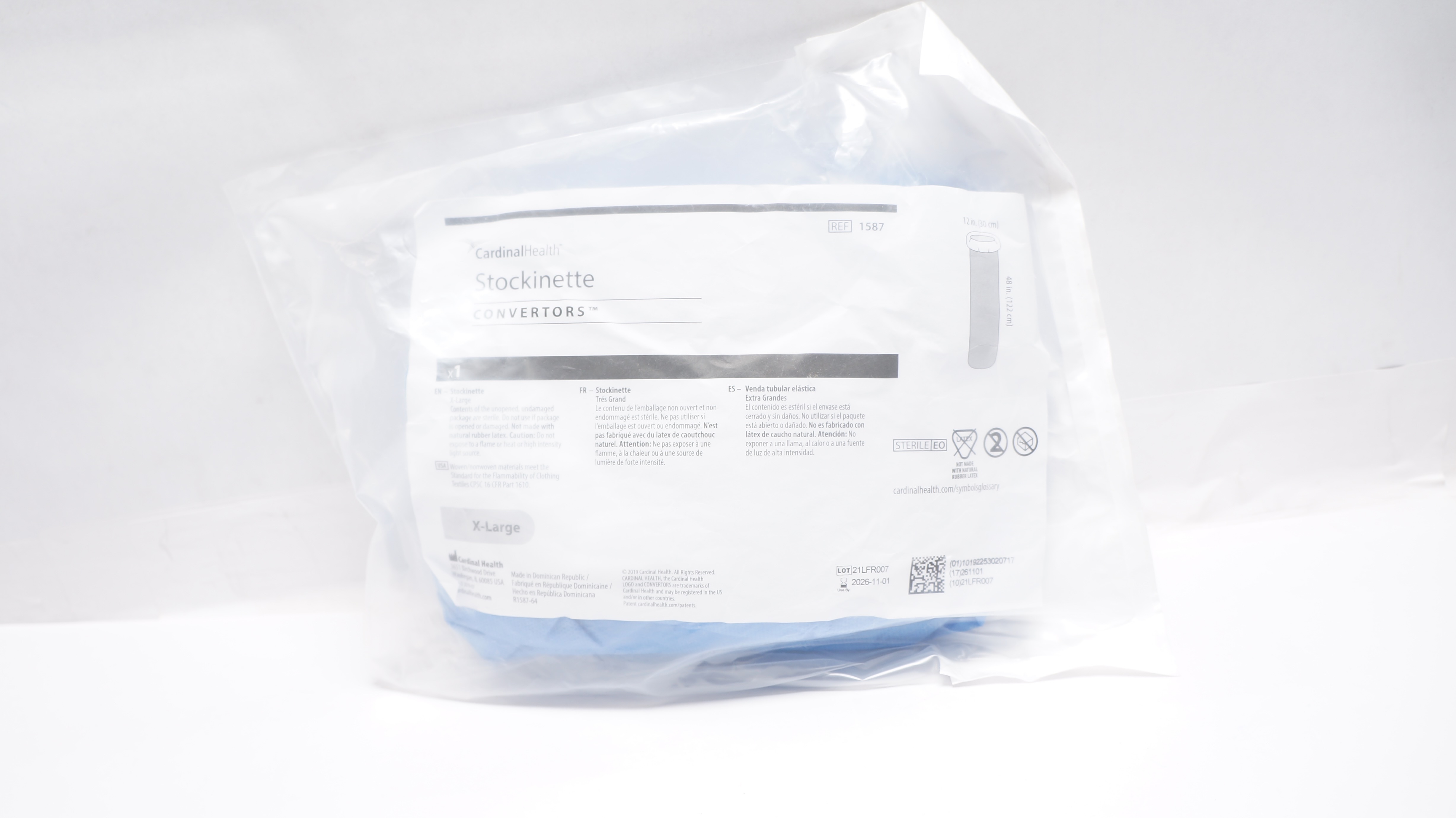 Cardinal Health 1578 Stockinette Convertors,Stockinette  XL,12In x 48In