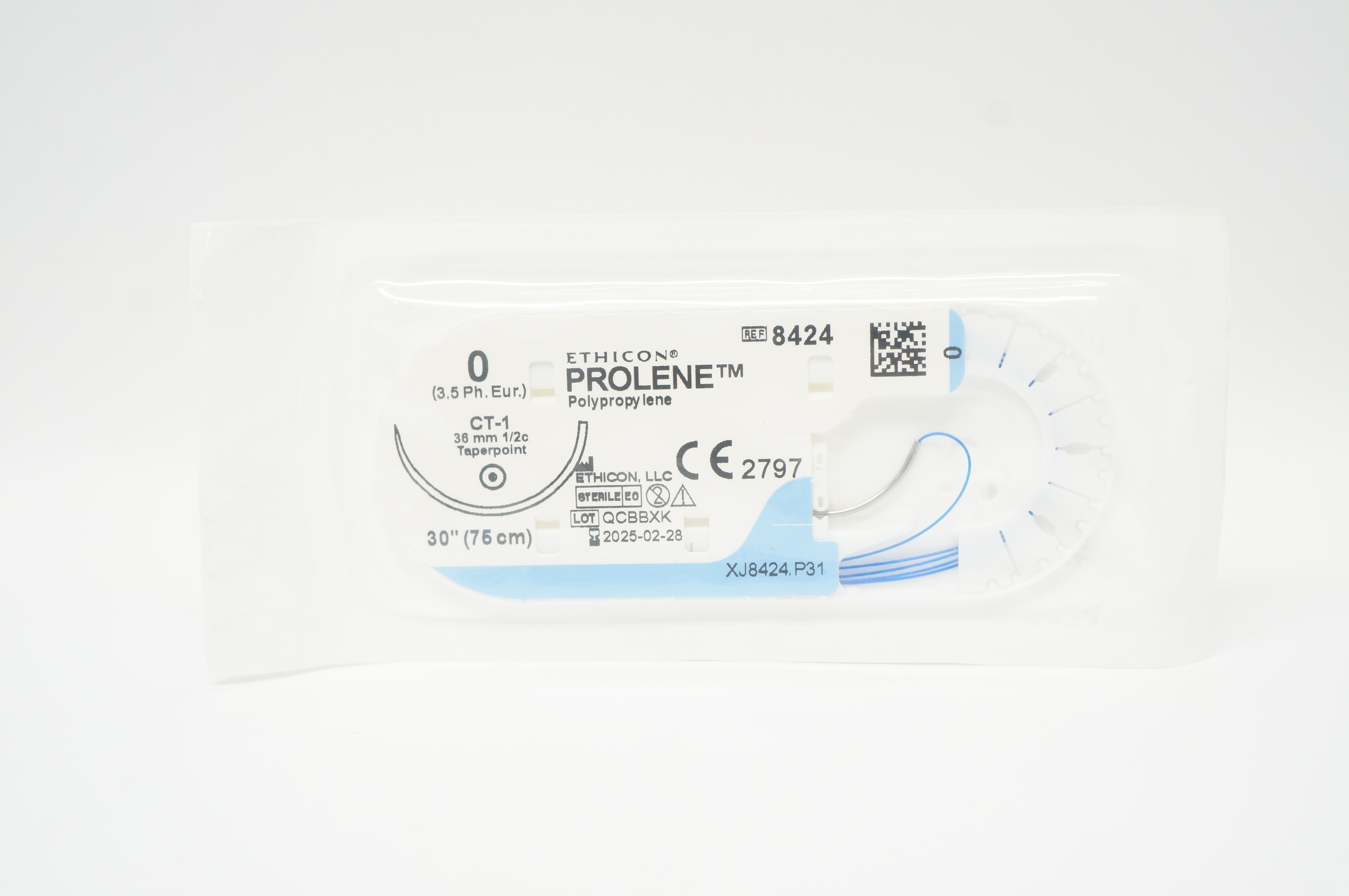Ethicon 8424 0 PROLENE Stre, Blue Monofilament CT-1 36mm 1/2c Taper, 30inch
