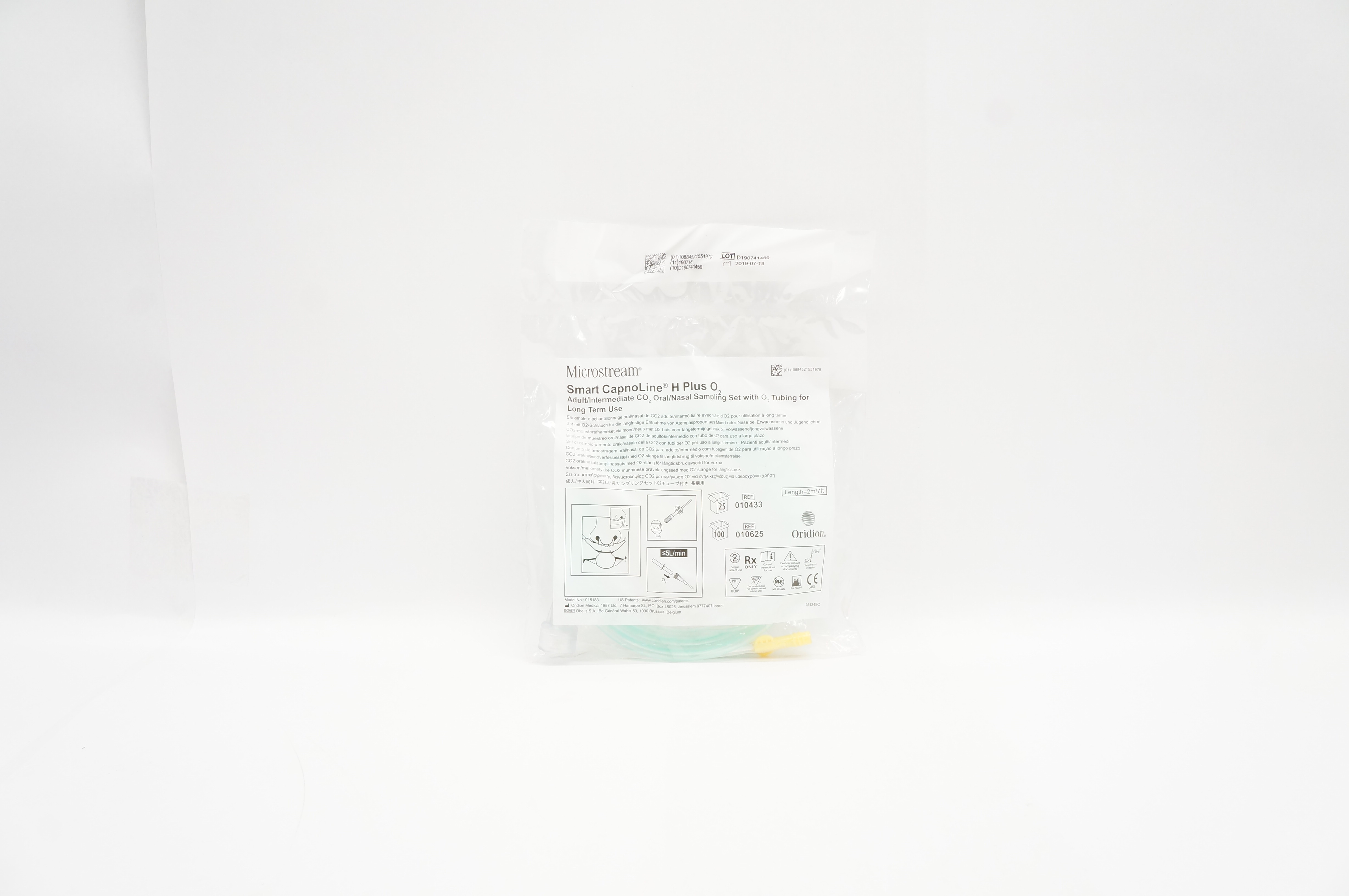Oridion 010433 Microstream Smart CapnoLine Oral/Nasal Sampling Set Length=7ft.