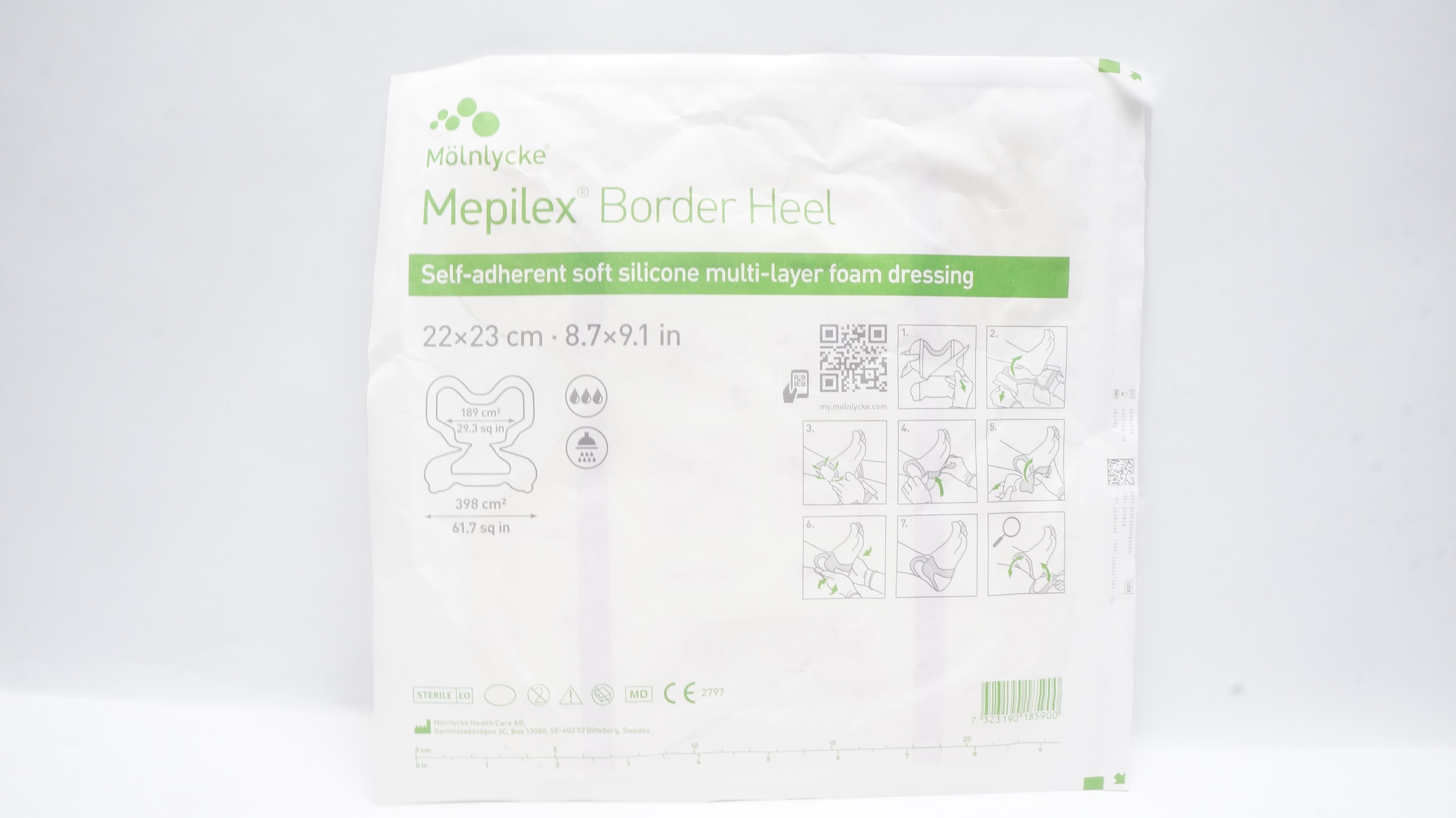 Molnlycke 282790 Mepilex Silicone Foam Dressing 8.7inch x 9.1inch