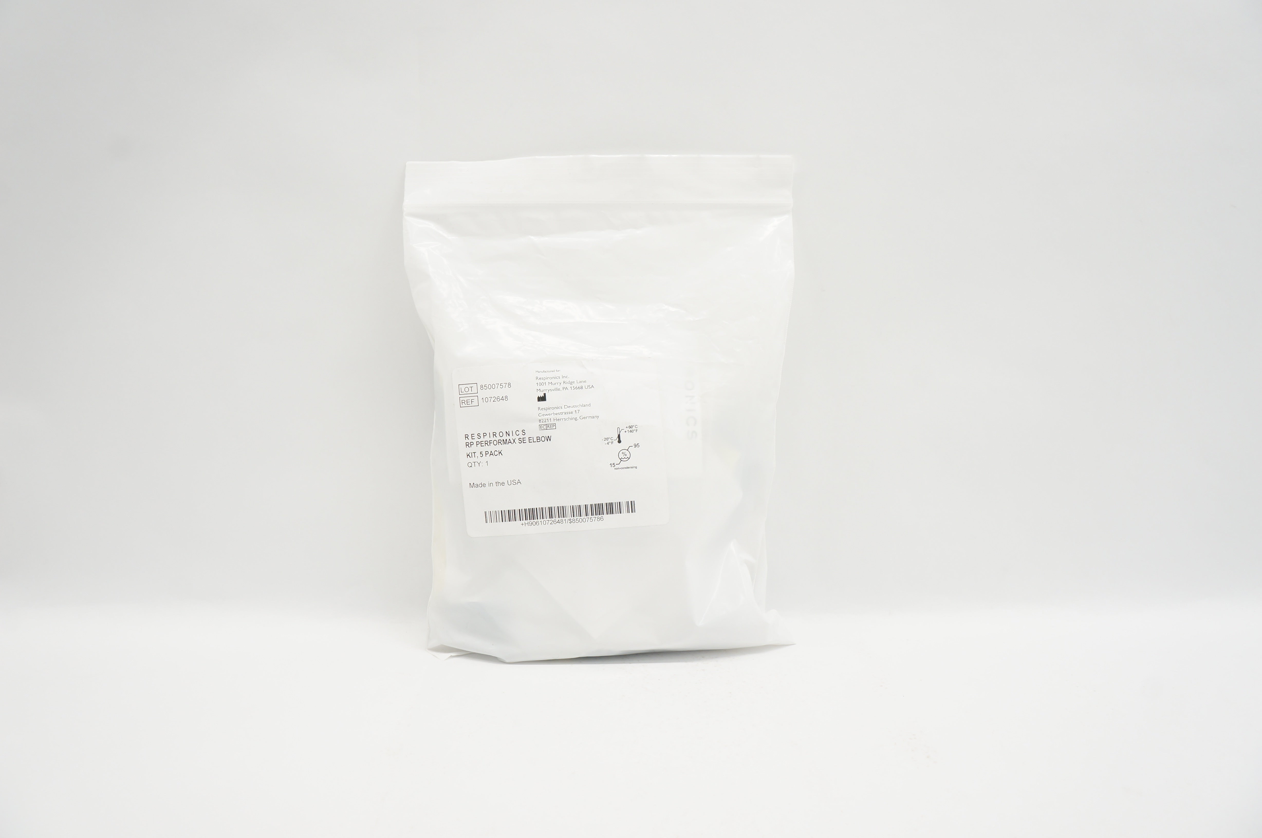 Respironics 1072648 RP Performax SE Elbow, Kit - 5 Pack