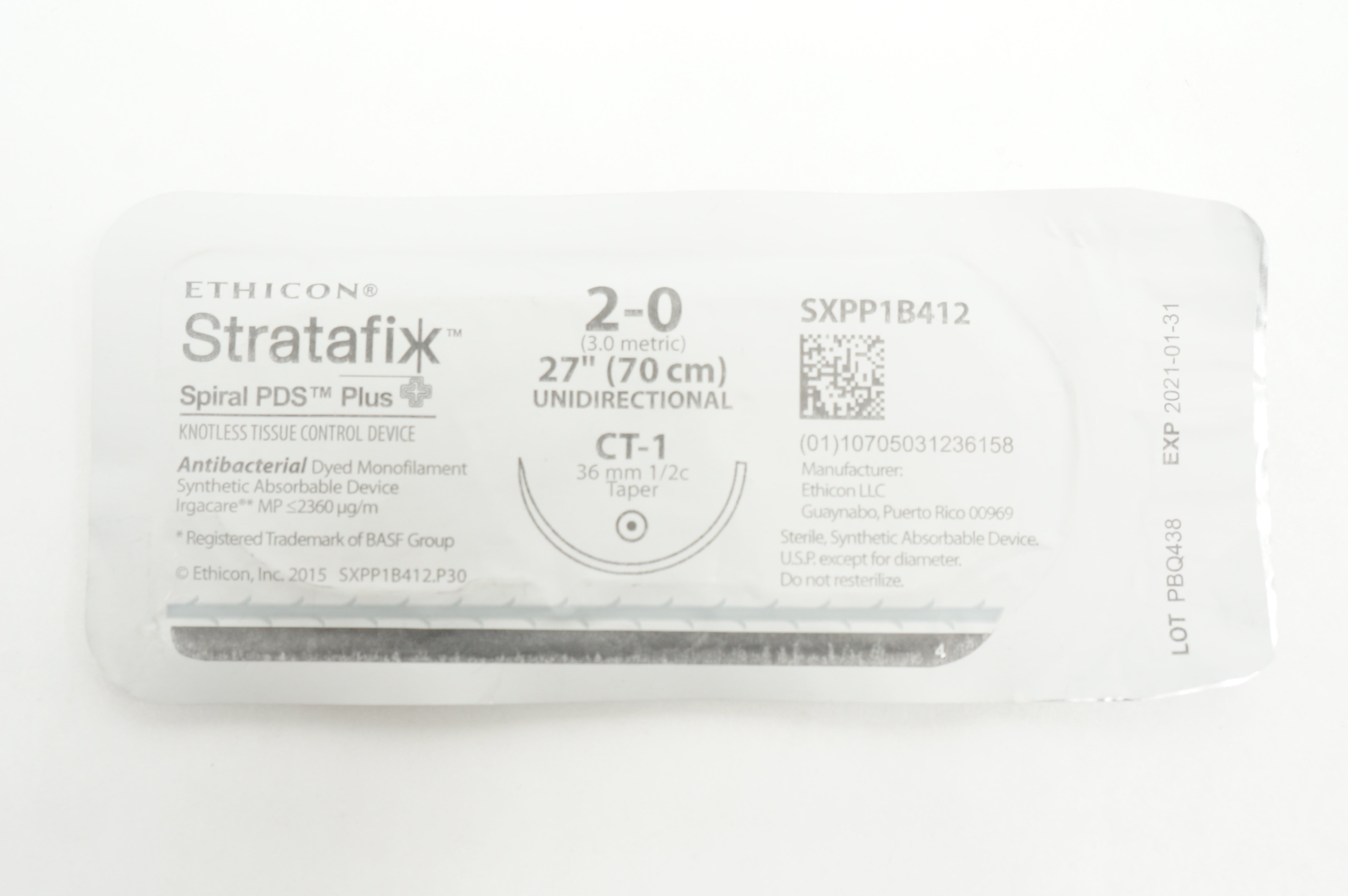 Ethicon SXPP1B412 2-0 Stratafix, CT-1, 36mm 1/2c Taper, 27inch (x)
