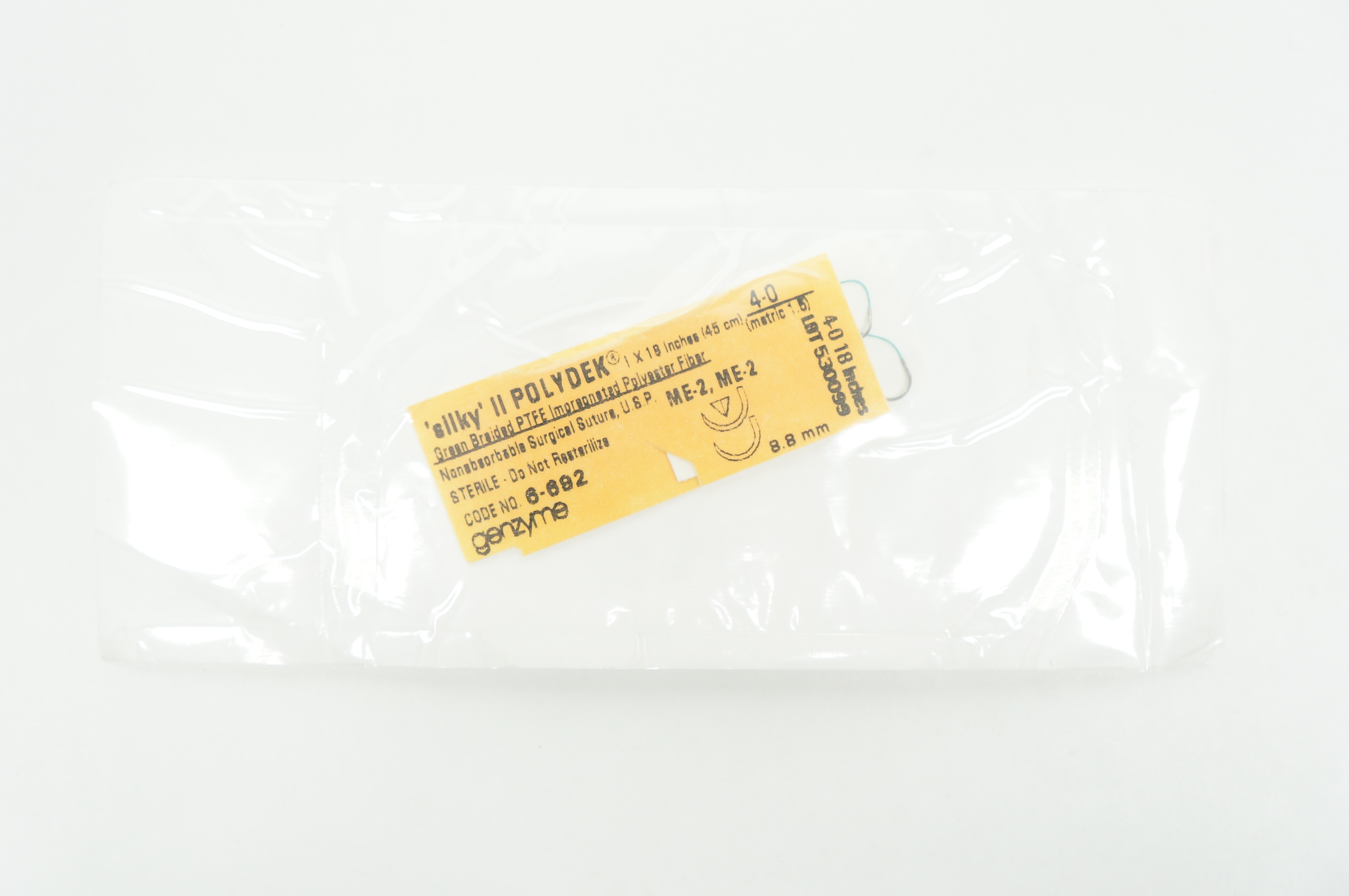 Genzyme 6-692 Braided Impregnated Polyester Fiber Nonabsorbable Stre.4-0, 1x18in