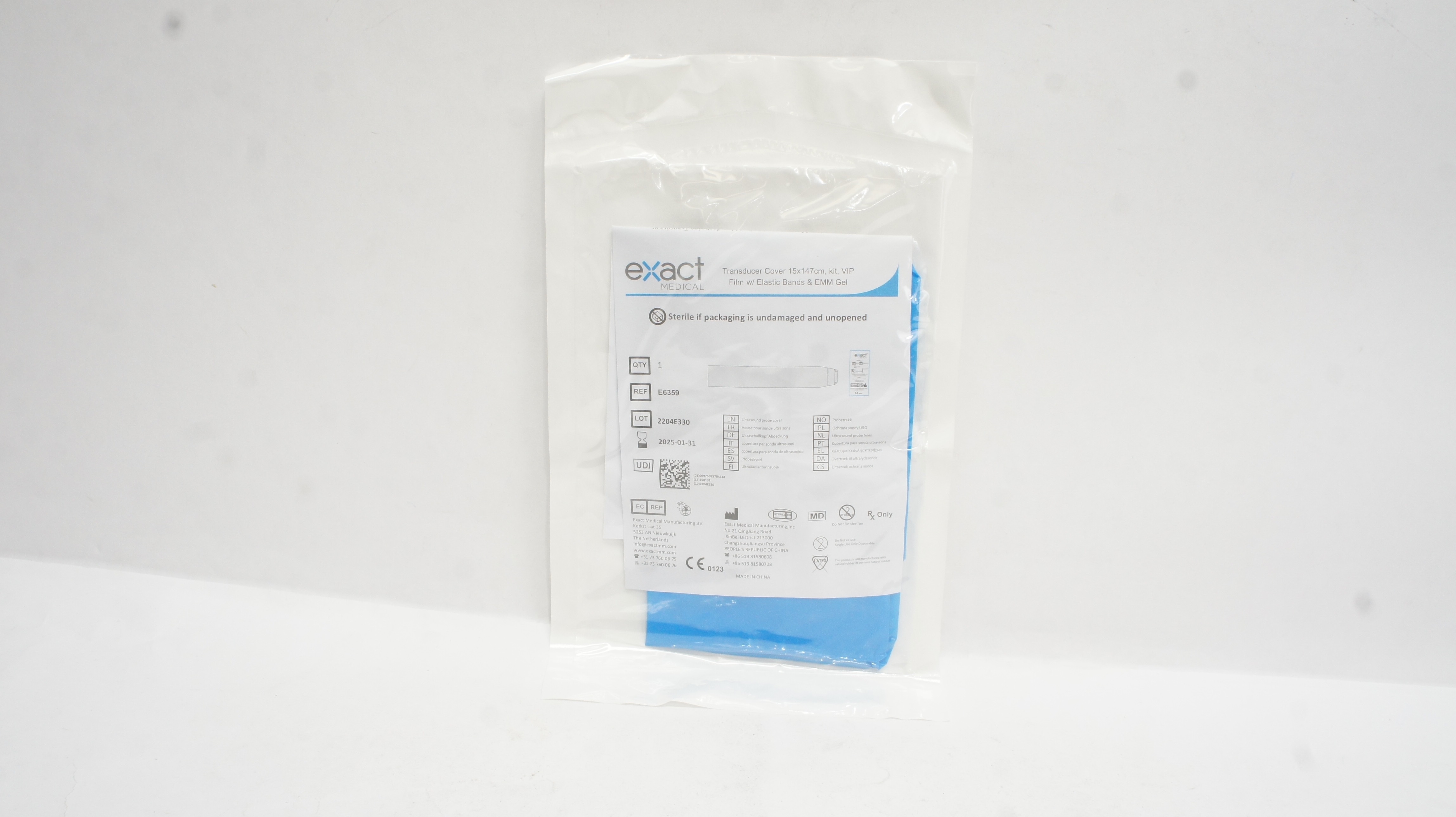 Exact Medical E6359 Transducer Cover 15 x 147cm Kit, VIP Film