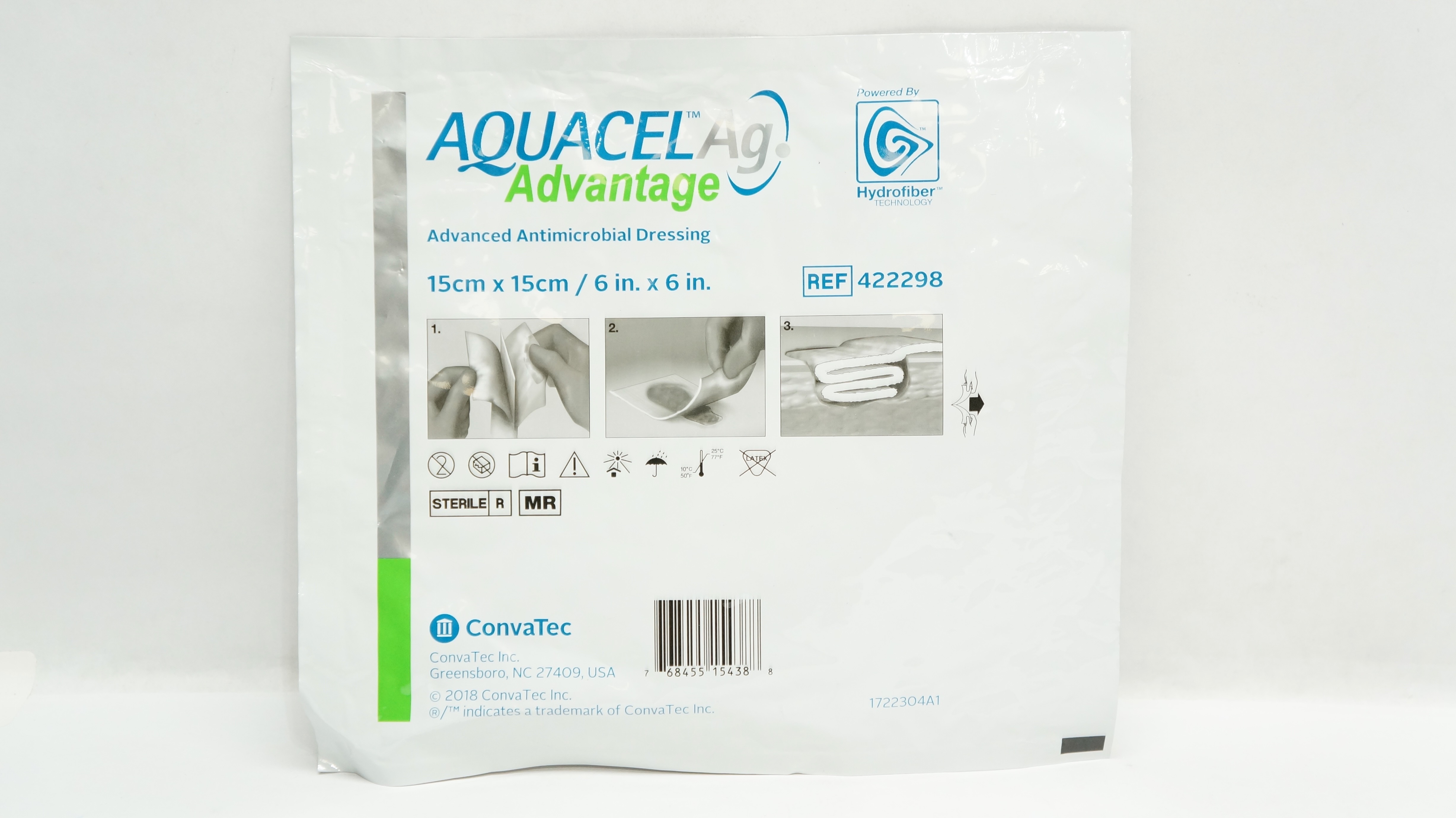 ConvaTec 422298 AquacelAg Advanced Antimicrobial Dressing 6inch x 6inch (x)