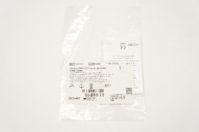 Biomet 14375-16 Cannulated Cortical Bone Screw 3.5mm x 16mm