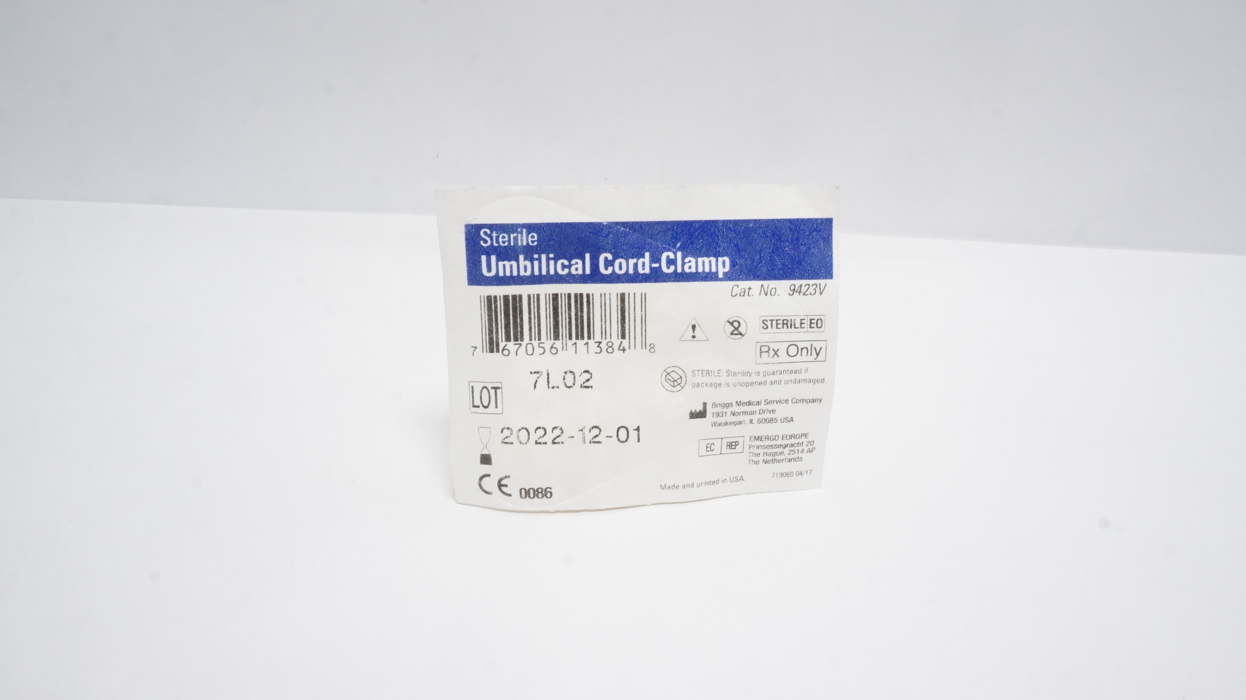 Briggs 9423V Novaplus Umbilical Cord-Clamp, Sterile (x)