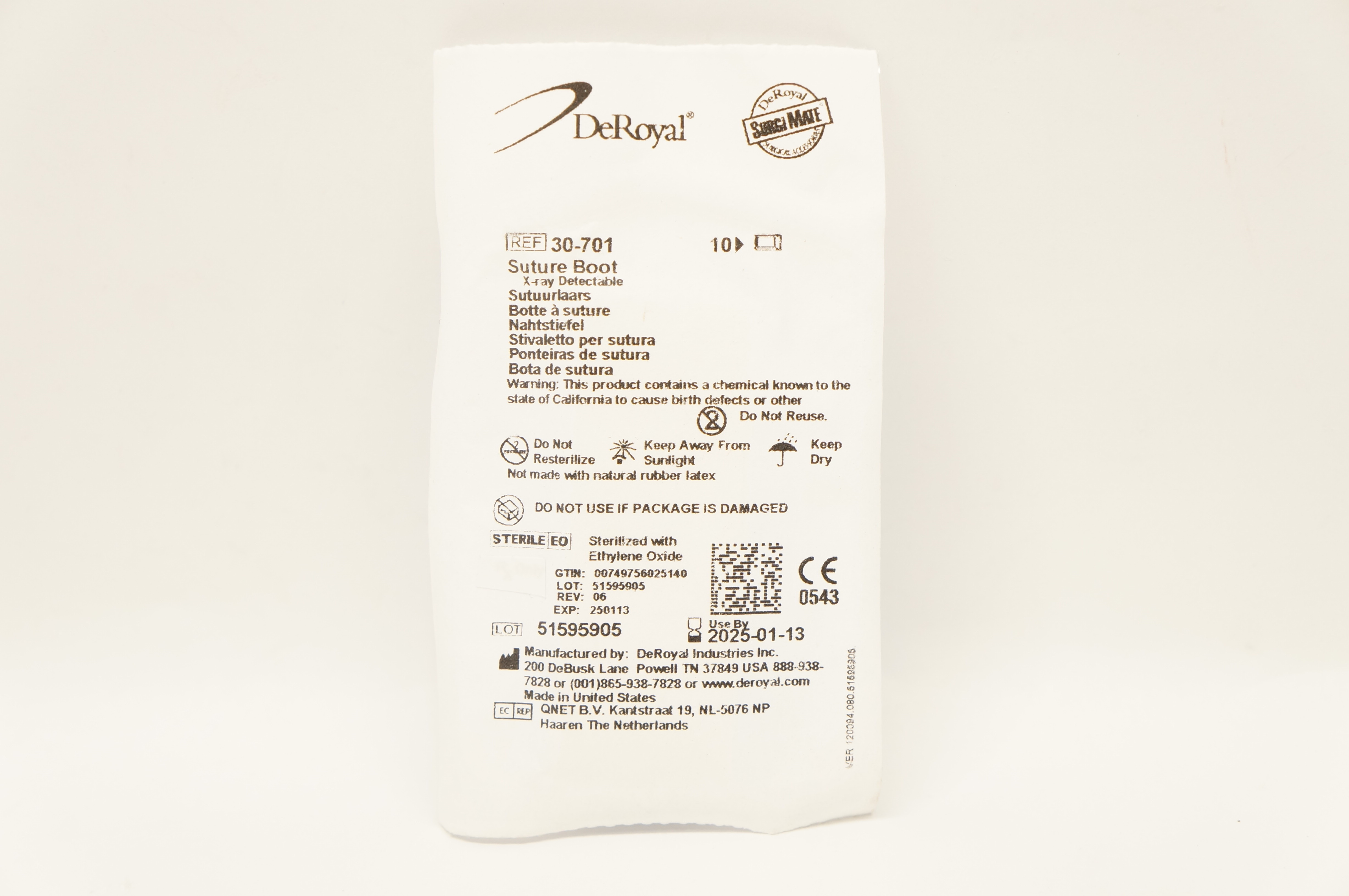 DeRoyal 30-701 Stre Boot X-Ray Detectable - Pack of 10