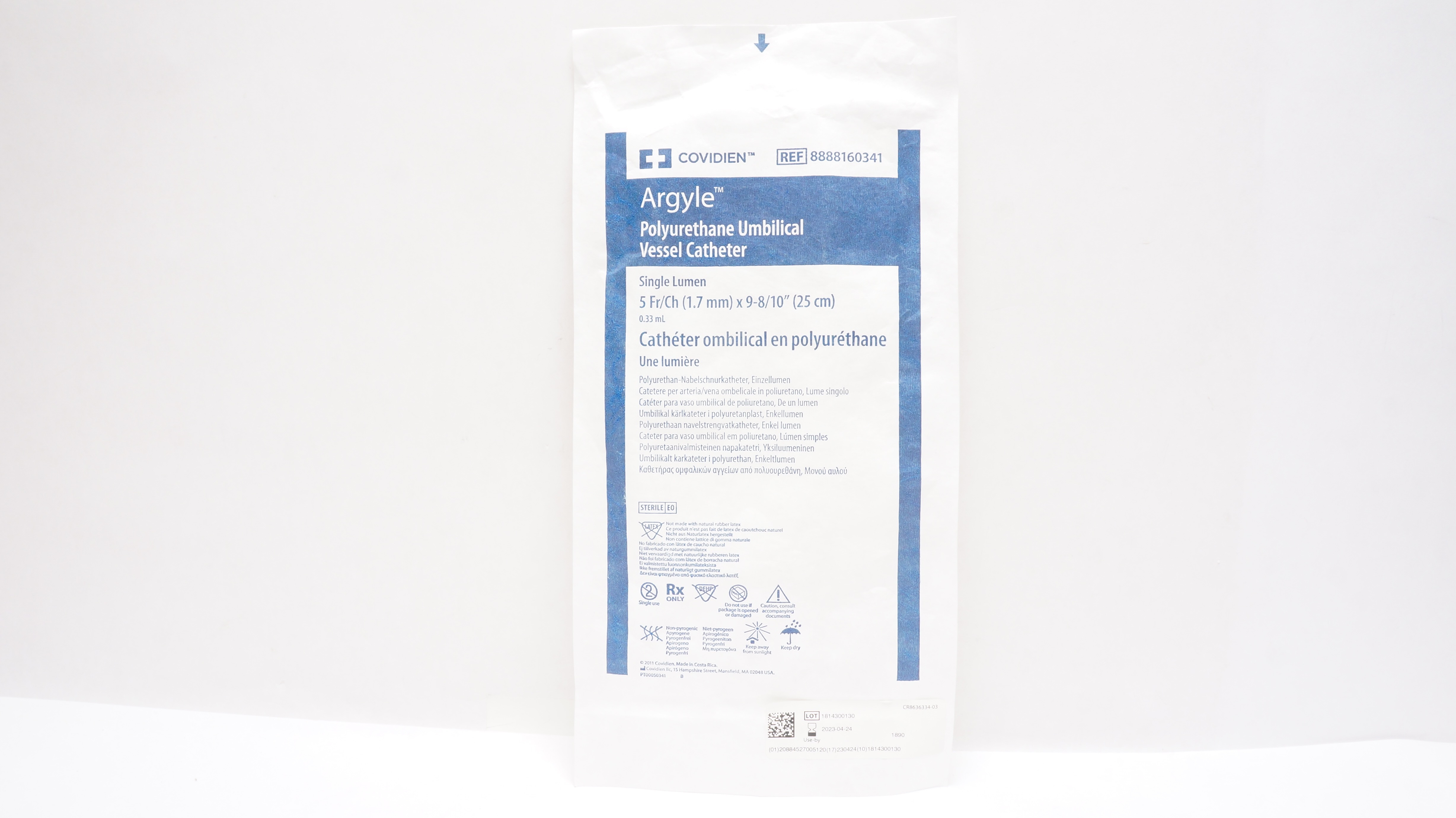 Covidien 8888160341 Argyle Umbilical Vessel Cath. 5Fr/Ch x 9-8/10inch (x)