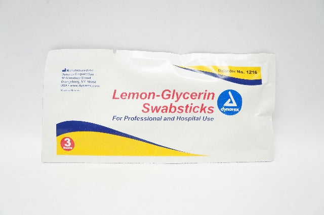 Dynarex 1216 Lemon-Glycerin Swabsticks - Pack of 3