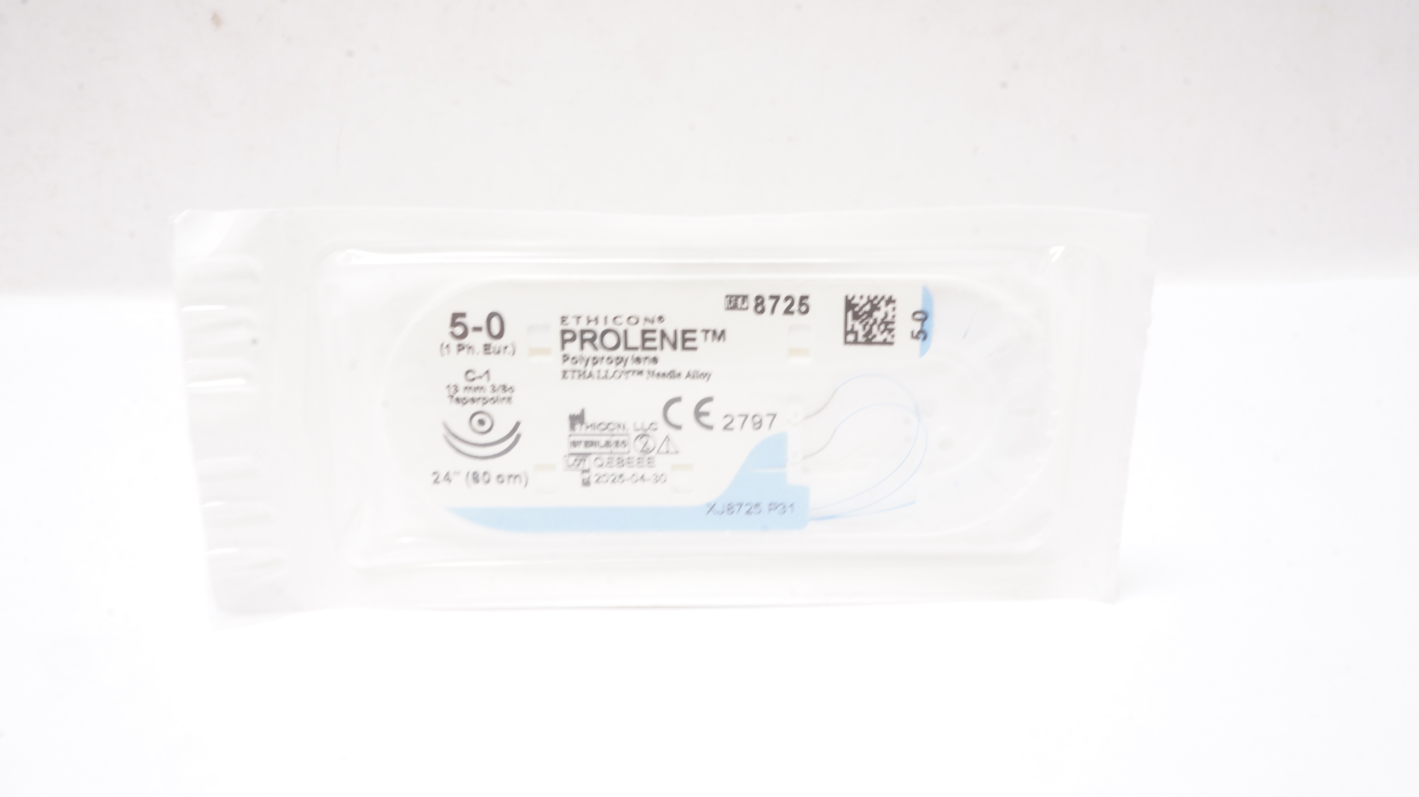 Ethicon 8725 5-0 PROLENE Polypropylene Stre C-1 13mm 3/8c Taperpoint, 24inch