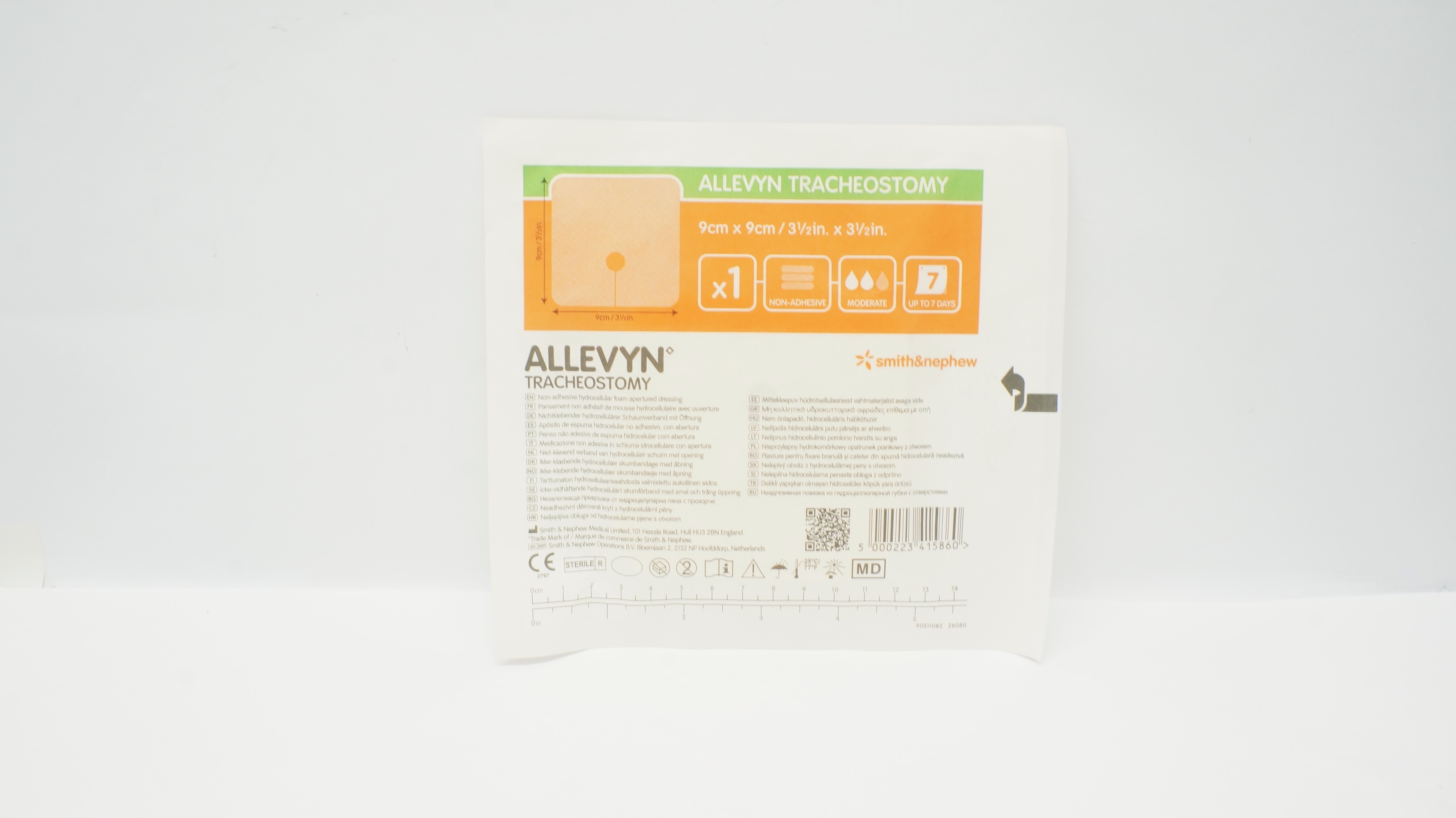 Smith&Nephew 66007640 Allevyn Tracheostomy Non-Adhesive Dressing 3 1/2x3 1/2inch